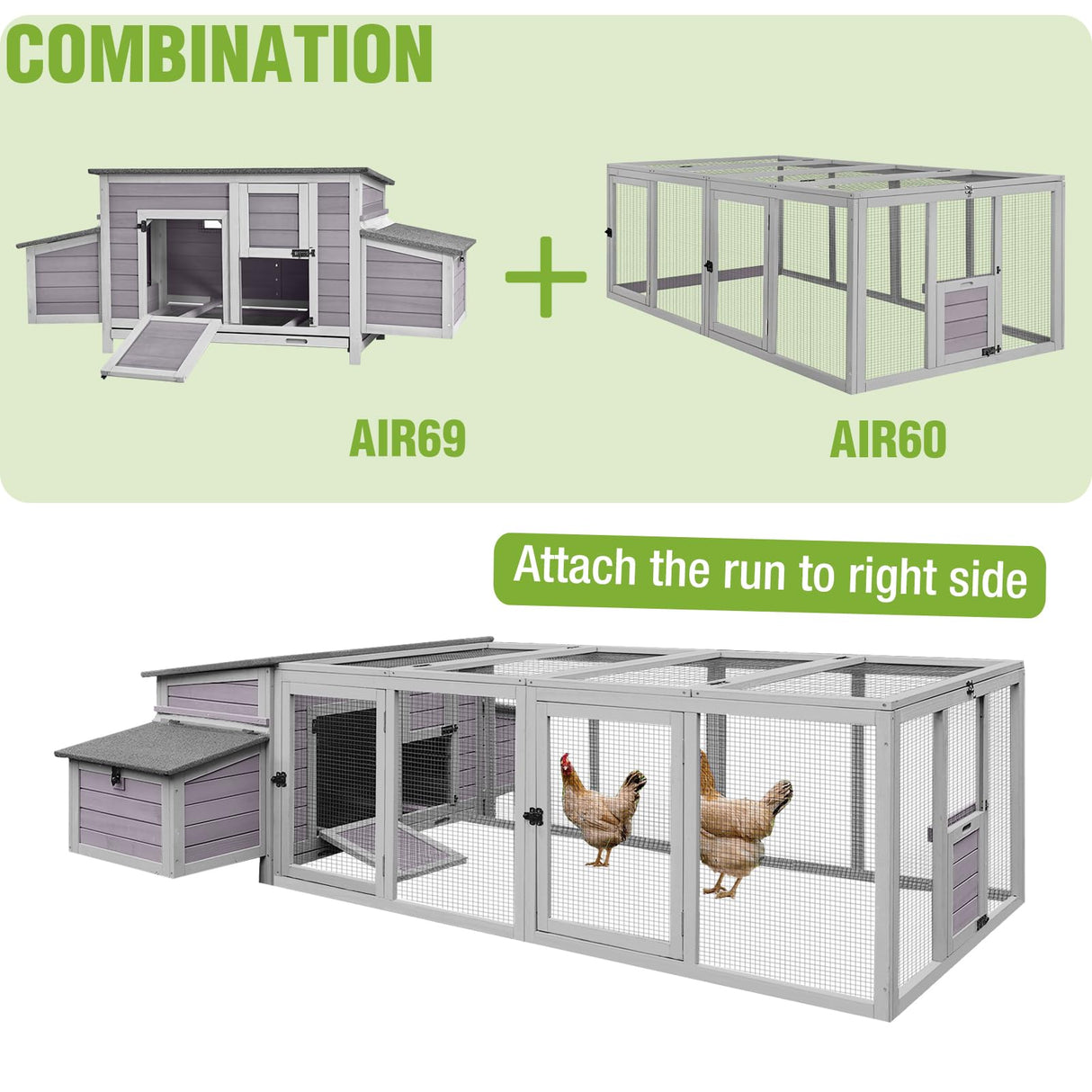 Chicken Coop Run Extension Large Hen House for Chickens,Ducks,Rabbits GUTINNEEN