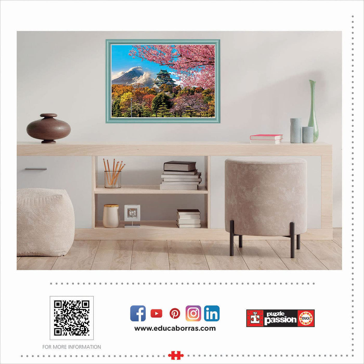 Educa - Osaka Castle, Japan - 2000 Piece Jigsaw Puzzle - Puzzle Glue Included - Completed Image Measures 37.75" x 26.75" - Ages 14+ (19276) Educa