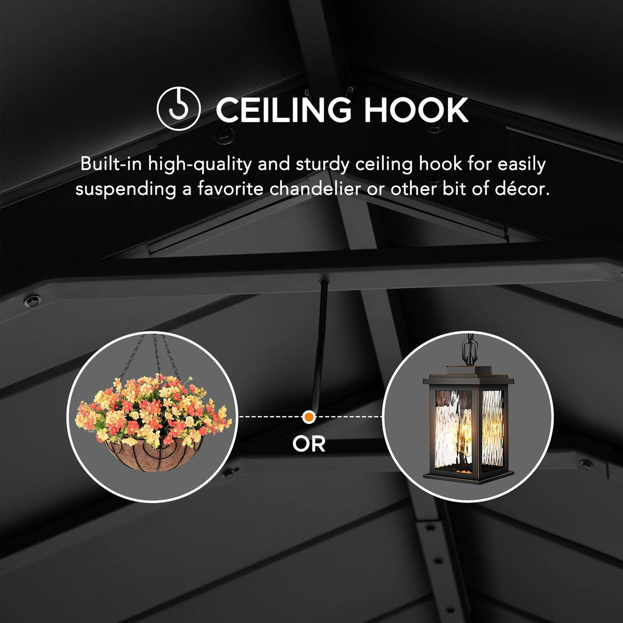 Sunjoy Carport 11 ft. x 20 ft. Standard Wood Gazebo Heavy Duty Garage, Cedar Framed Gazebo Car Shelter with Metal Roof and Movable Ceiling Hook Sunjoy