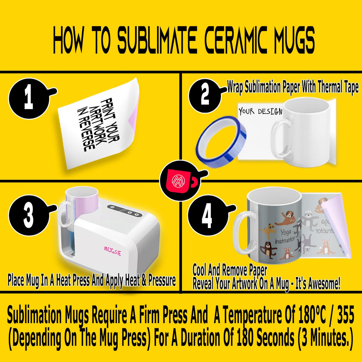 TWISTED ENVY 11 oz Sublimation Blank Ceramic Coffee Mugs Case of 36 TWISTED ENVY