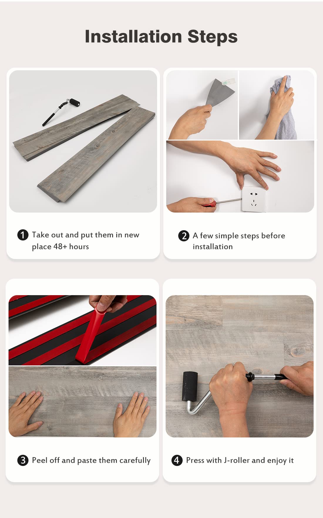 SINGULARWOOD Vinyl Wall Planks,Self-Adhesive Vinyl Panels for Walls,Peel and Stick Easy Installation (12 pcs/18 Sq Ft/Box),Driftwood-Light Grey SINGULARWOOD