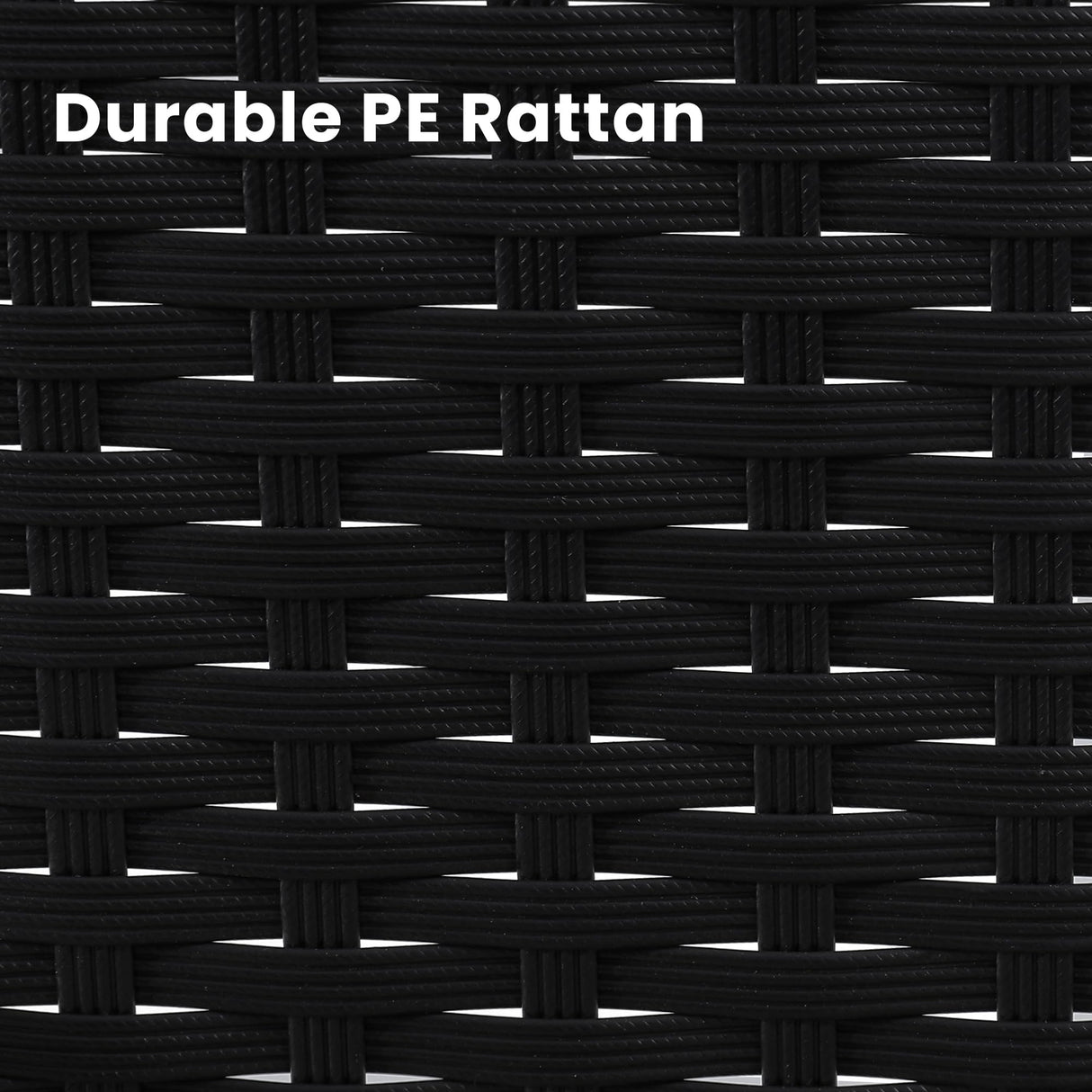 Murago 3 Pieces Wicker Patio Bistro Sets, Rattan Conversation Set with Coffee Table, for Balcony, Porch, Garden, Yard, Poolside, Black Frame with Beige Cushion Murago