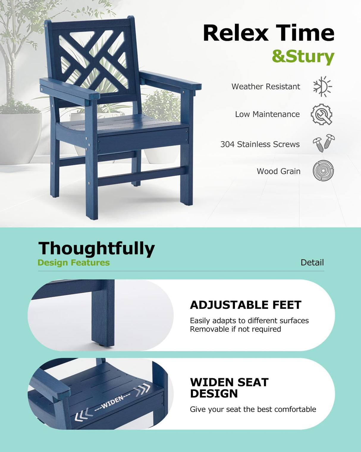 AXMOLM 12 Piece HDPE Outdoor Dining Set for 10, Patio HDPE Furniture Set with 2 Table and Umbrella Hole, Outdoor Table and Chairs for Garden, Poolside, Backyard, Deck AXMOLM