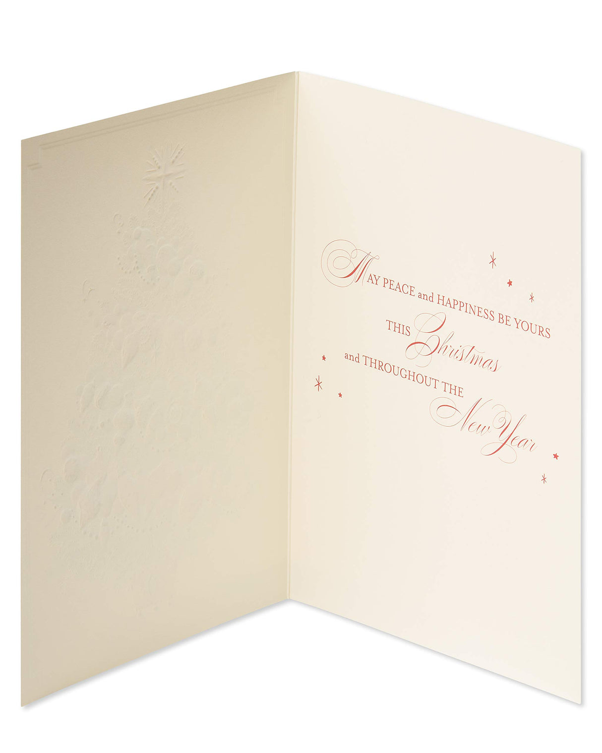 Papyrus Christmas Cards Boxed with Envelopes, Peace and Happiness, Christmas Tree (12-Count) Papyrus