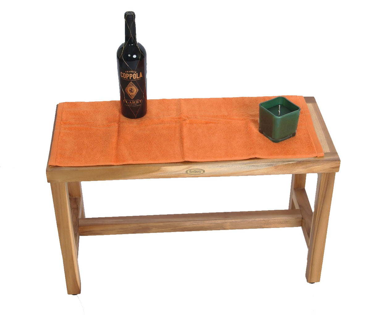 EcoDecors, Eleganto, 30", Teak Shower Bench, Teak Shower Stool, Teak Shower Bench for Inside Shower, Teak Garden Bench, Teak Hallway Bench, Wood Patio Bench EcoDecors