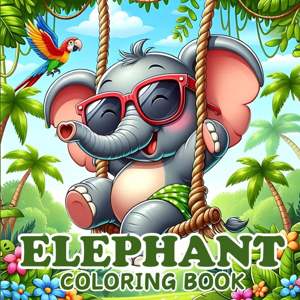 Elephant Coloring book: Bold and Easy For Cute Animals Elephant Lovers For Kids and Adults Majosta