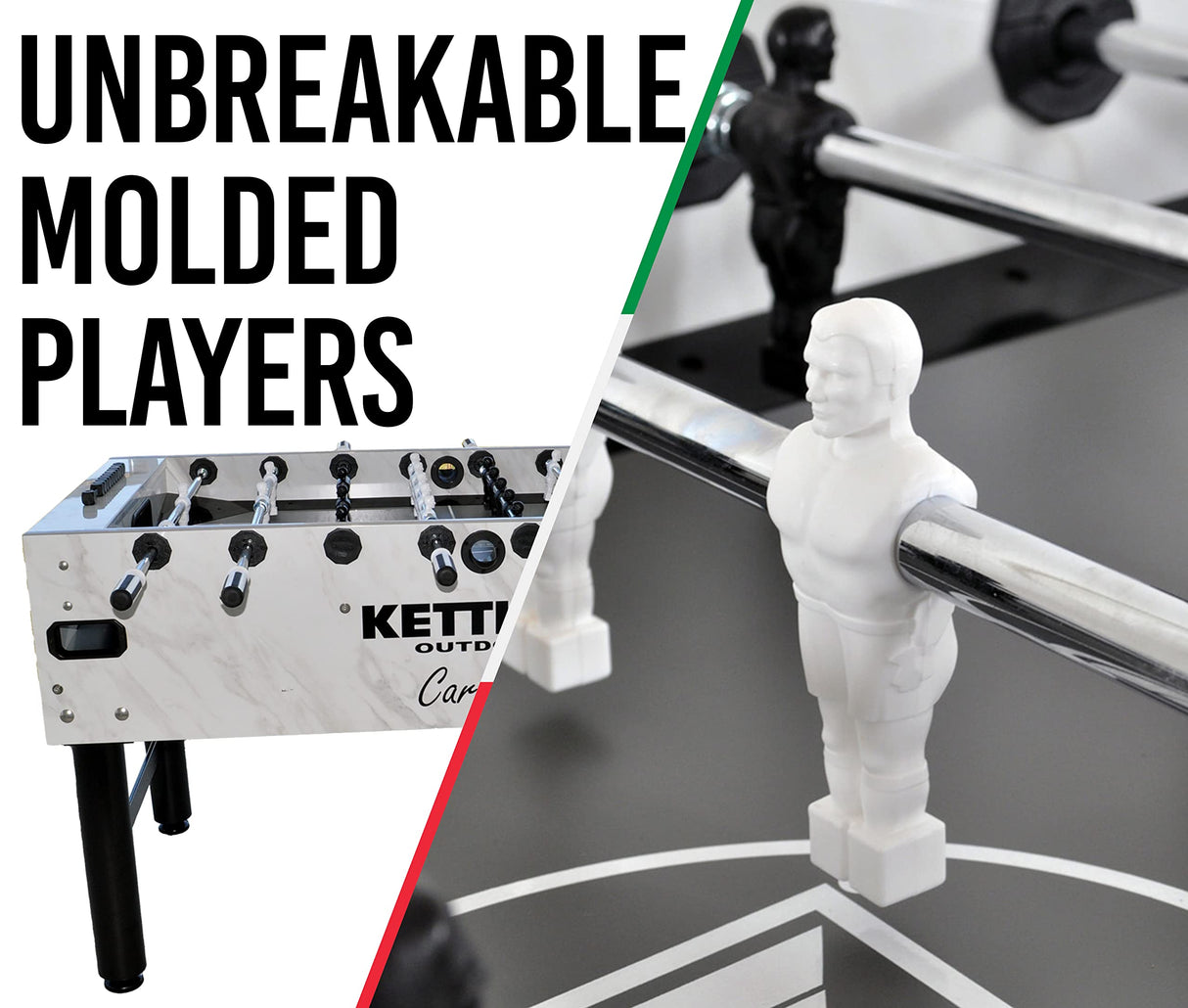 KETTLER Carrara Outdoor Foosball Table with 360 Degree Goalie Rotation, 5 Resin Balls, 5 Cork Balls and Premium Storage Cover KETTLER