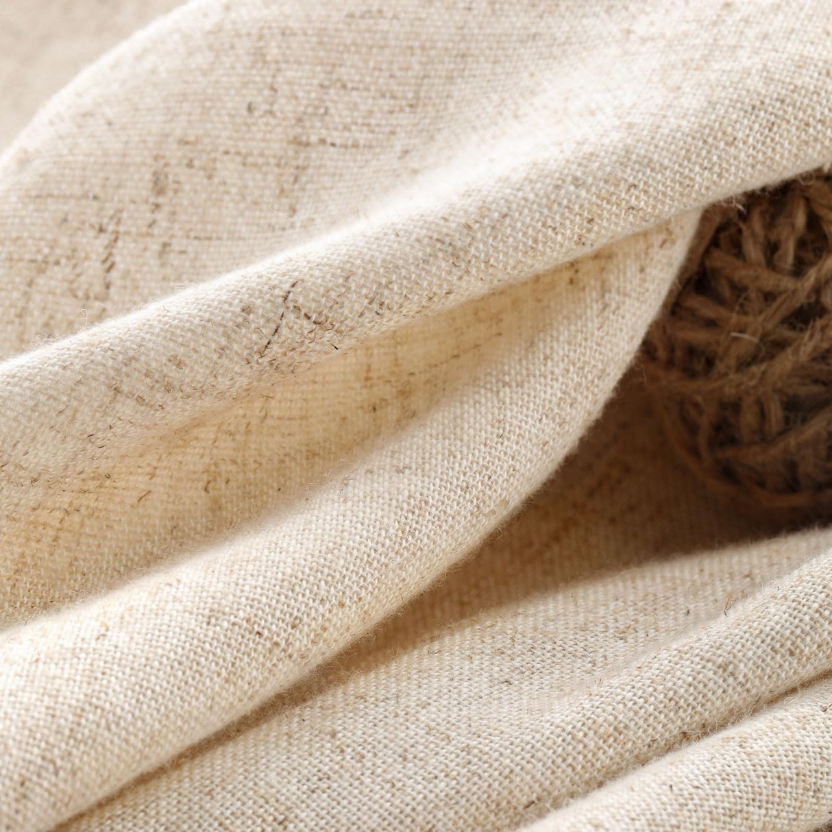 Awellife Linen Shower Curtain Beige Boho Farmhouse Shower Curtains for Bathroom Fabric Cream Cloth Liner 72 x 72 Inch Awellife