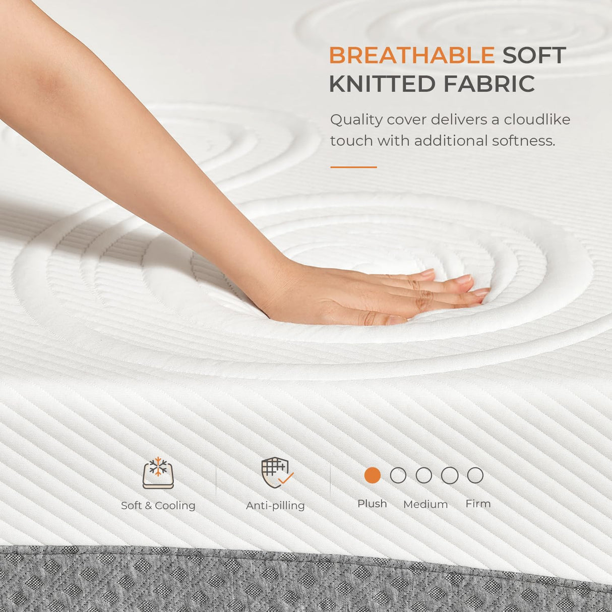 Sweetnight Queen Mattress,10 Inch Plush Foam Mattress, Cooling Gel Memory Foam Mattress for Comfy Sleep and Moisture Wicking Sweetnight