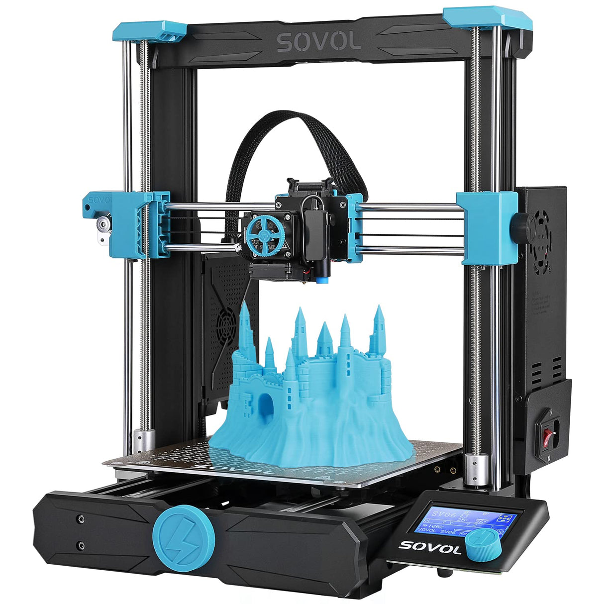 Sovol SV06 3D Printer Open Source with All Metal Hotend Planetary Dual Gear Direct Drive Extruder 25-Point Auto Leveling PEI Build Plate 32 Bit Silent Board Printing Size 8.66x8.66x9.84 inch Sovol