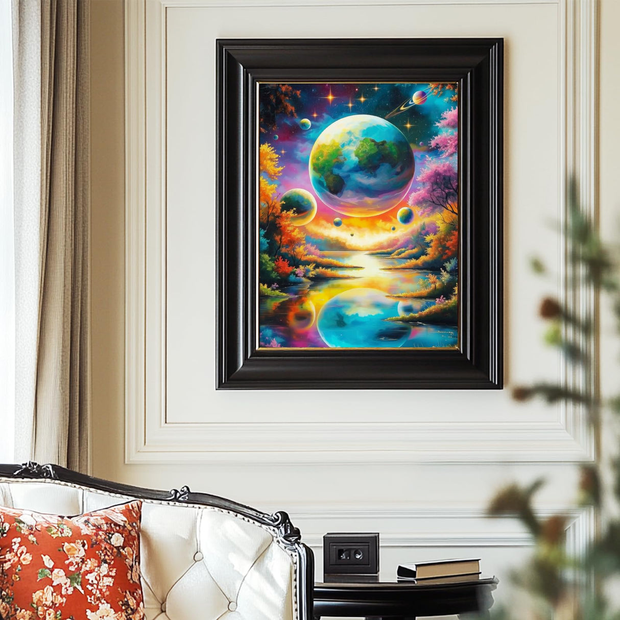 WEBEEDY Planet Space Large Paint by Numbers Kit for Adults Beginners Painting by Numbers on Canvas Complete Paint and Sip Sets Oil Painting Kit for Party Home Wall Decor Art Craft Gifts, 16x20'' WEBEEDY