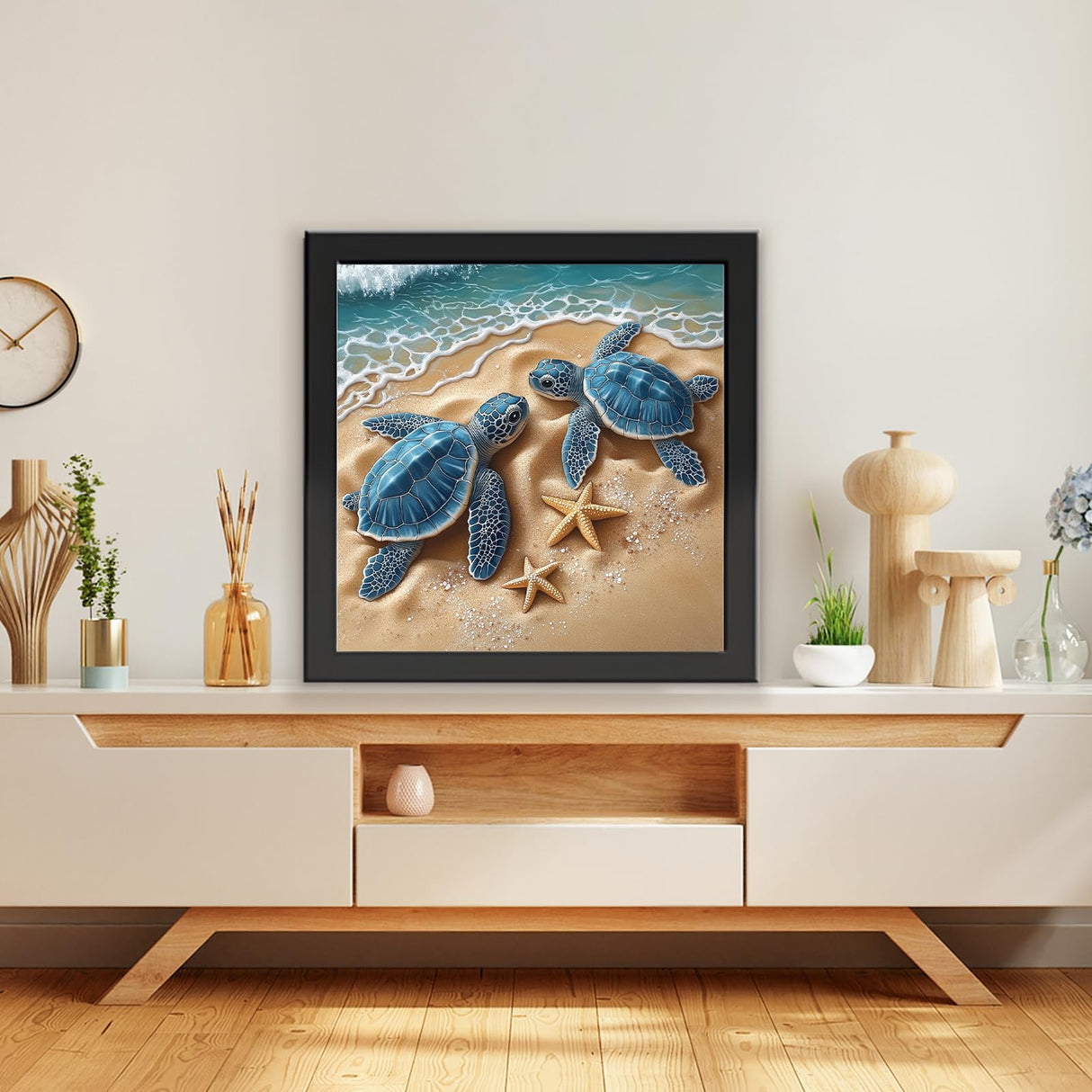 TOSTOG Turtle Diamond Art Kits for Adults, DIY Starfish Diamond Paintings Kits for Adults Beginner, Full Drill Beach Diamond Paintings Kit, Cute Turtles Gem Painting Wall Art Decoration 12 * 12 Inch. TOSTOG