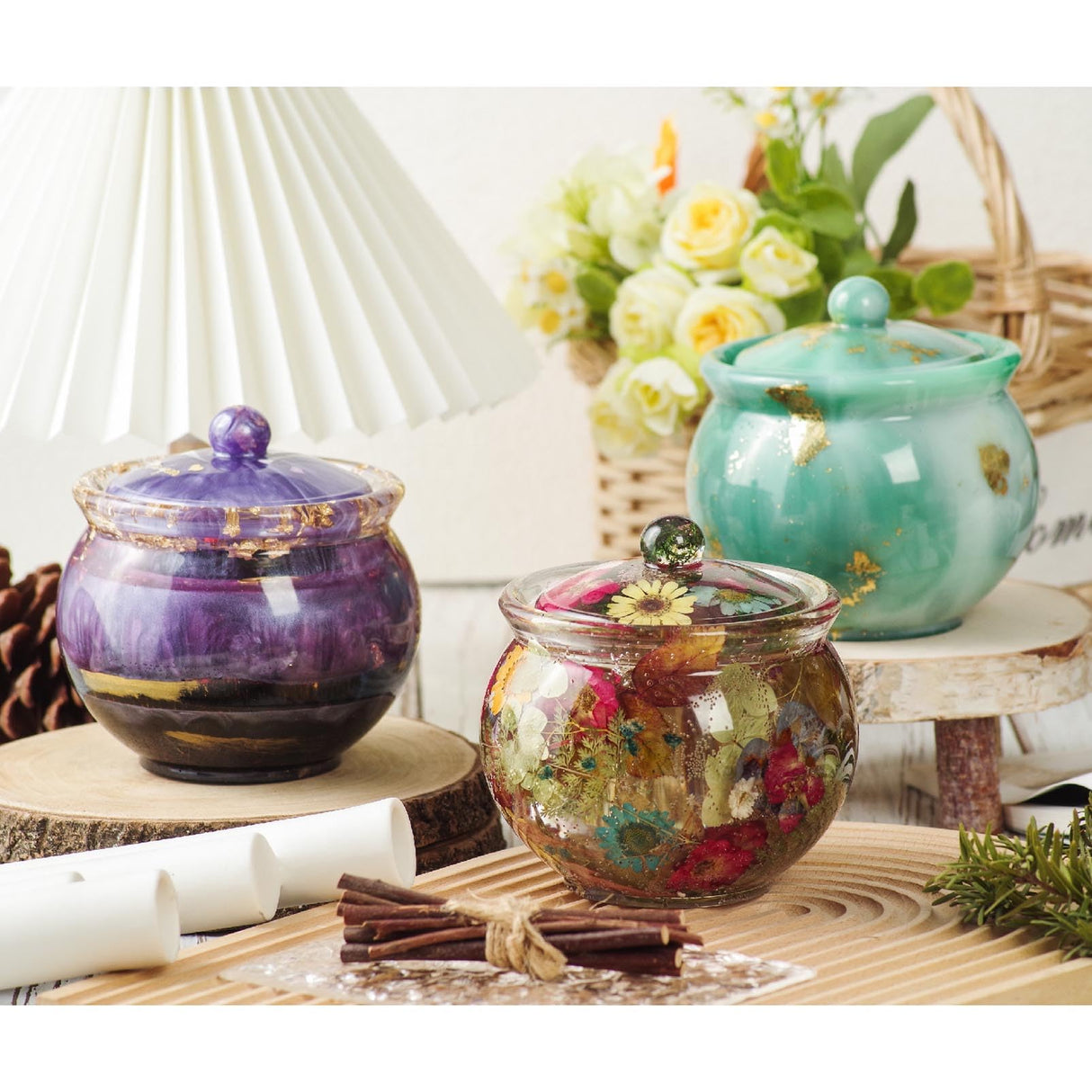 Jar Resin Molds Extra Large, Jars Silicone Molds with Lid for Epoxy Resin Casting for DIY Jewelry Storage Box, Candy Container,Candle Holder, Home Decoration FaitmainX