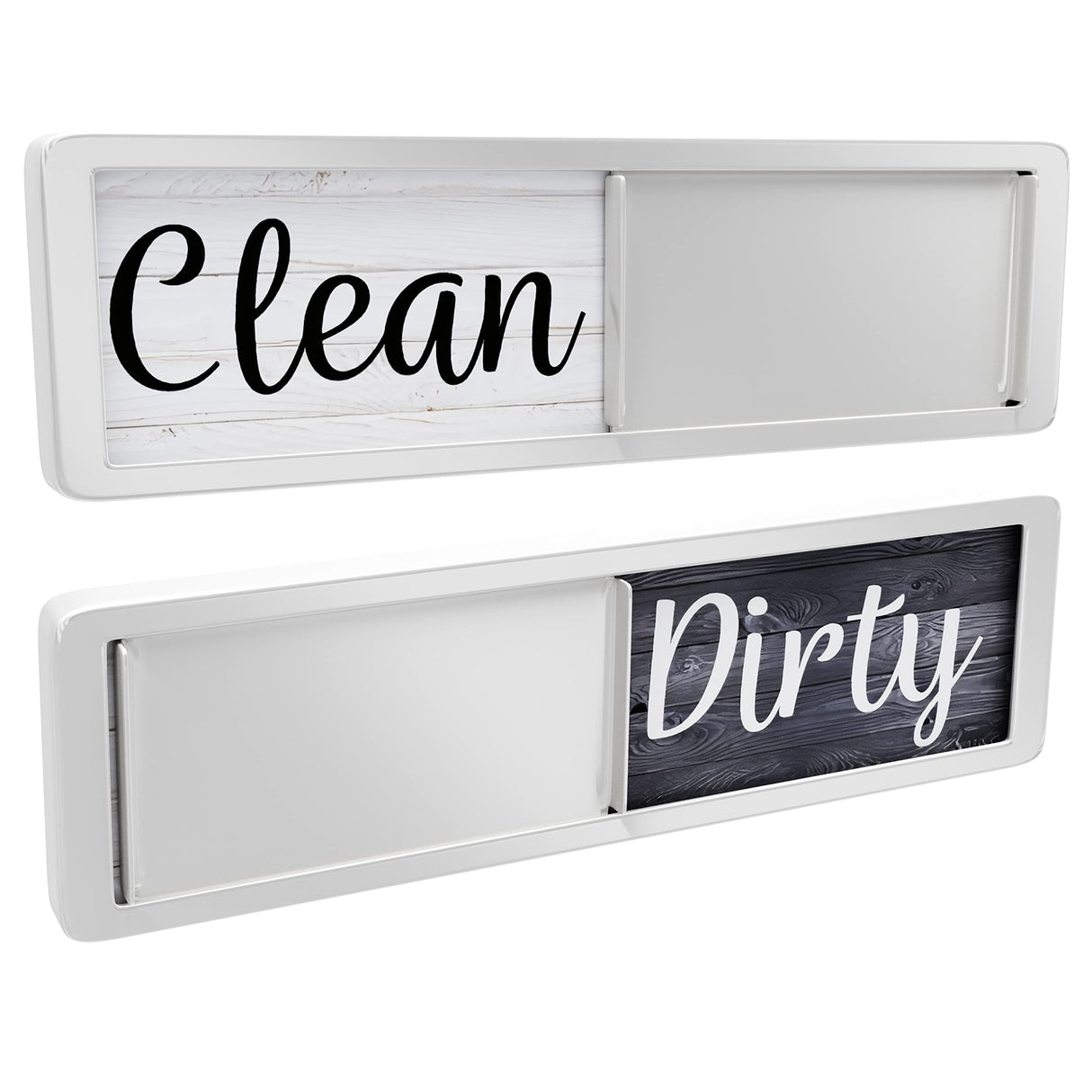 Dishwasher Magnet Clean Dirty Sign, Strong Universal Dirty Clean Dishwasher Magnet Indicator for Kitchen Organization, Slide Rustic Farmhouse Black and White Wood Brothers Bench