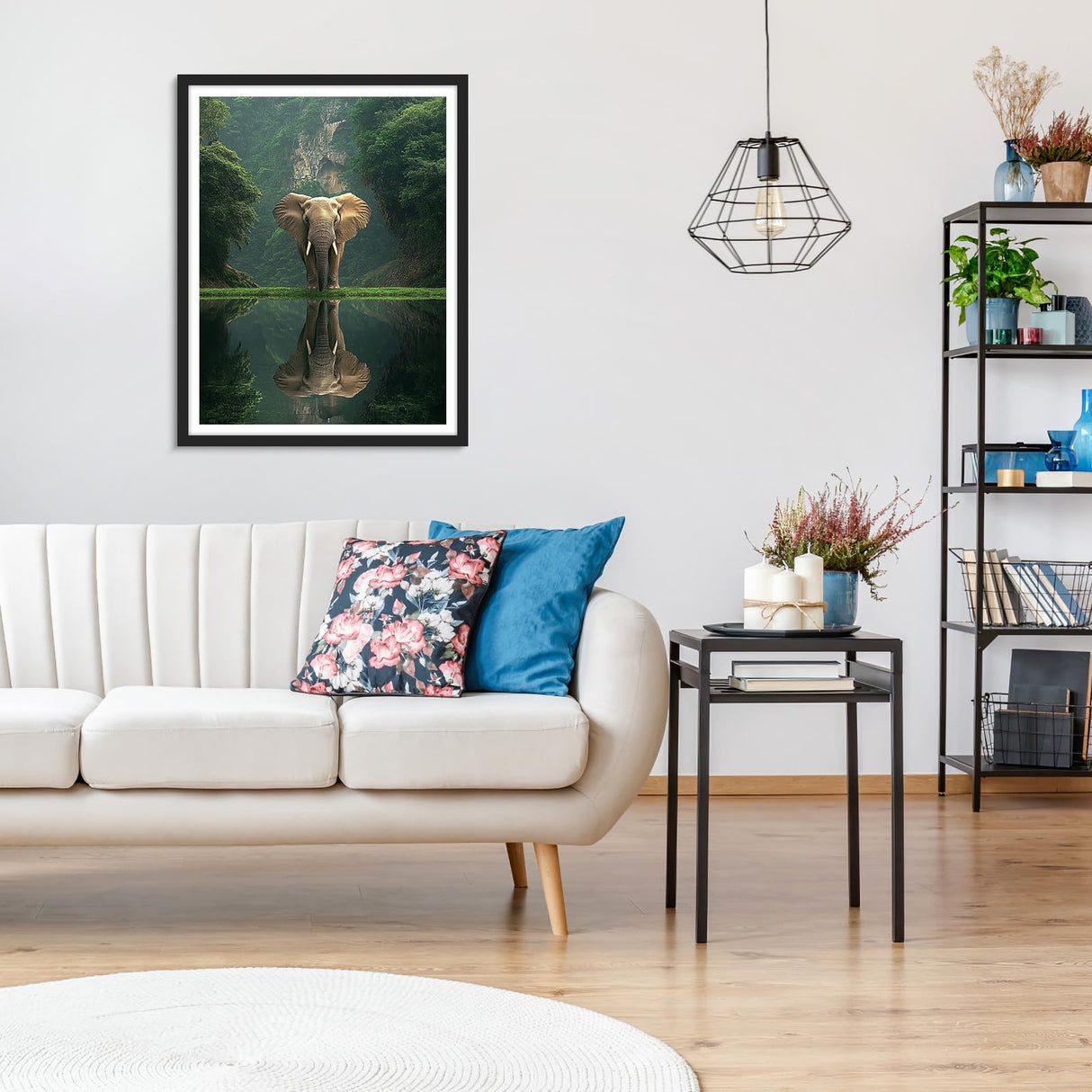 MOGTAA Elephant Diamond Art Kits for Adults, 5D Full Drill Diamond Painting Kits for Adults Beginners, DIY Landscape Round Diamond Dots for Adults, Gem Art for Home Decor 12 X 16Inch MOGTAA