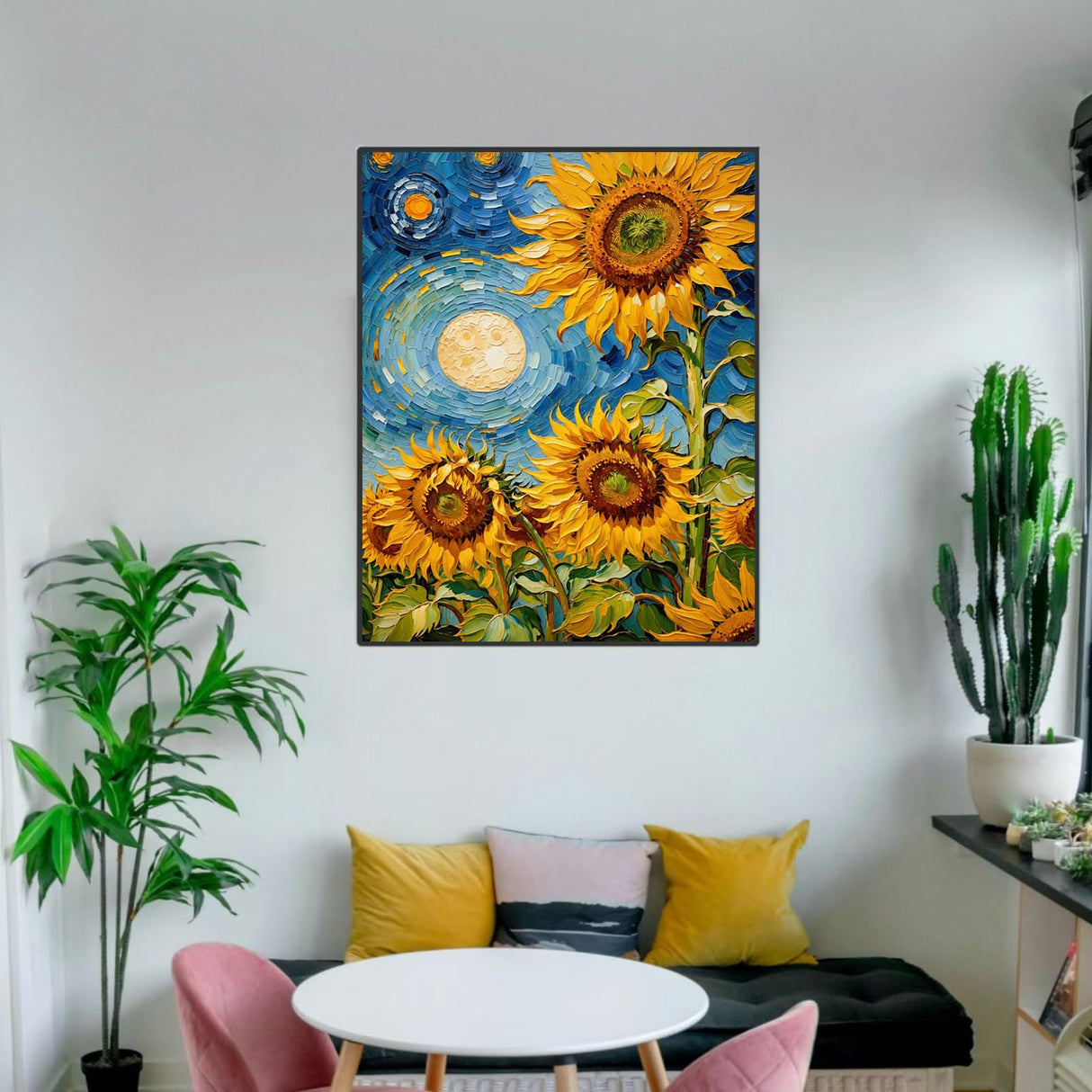 Sunflower Paint By Numbers Kit For Adults, Sunflowers Flower Adult Paint By Number Kits For Beginner Acrylic On Canvas Diy Oil Painting Adults' Paint-By-Number Kits Home Room Decor Gift 16x20 Inch ldazao
