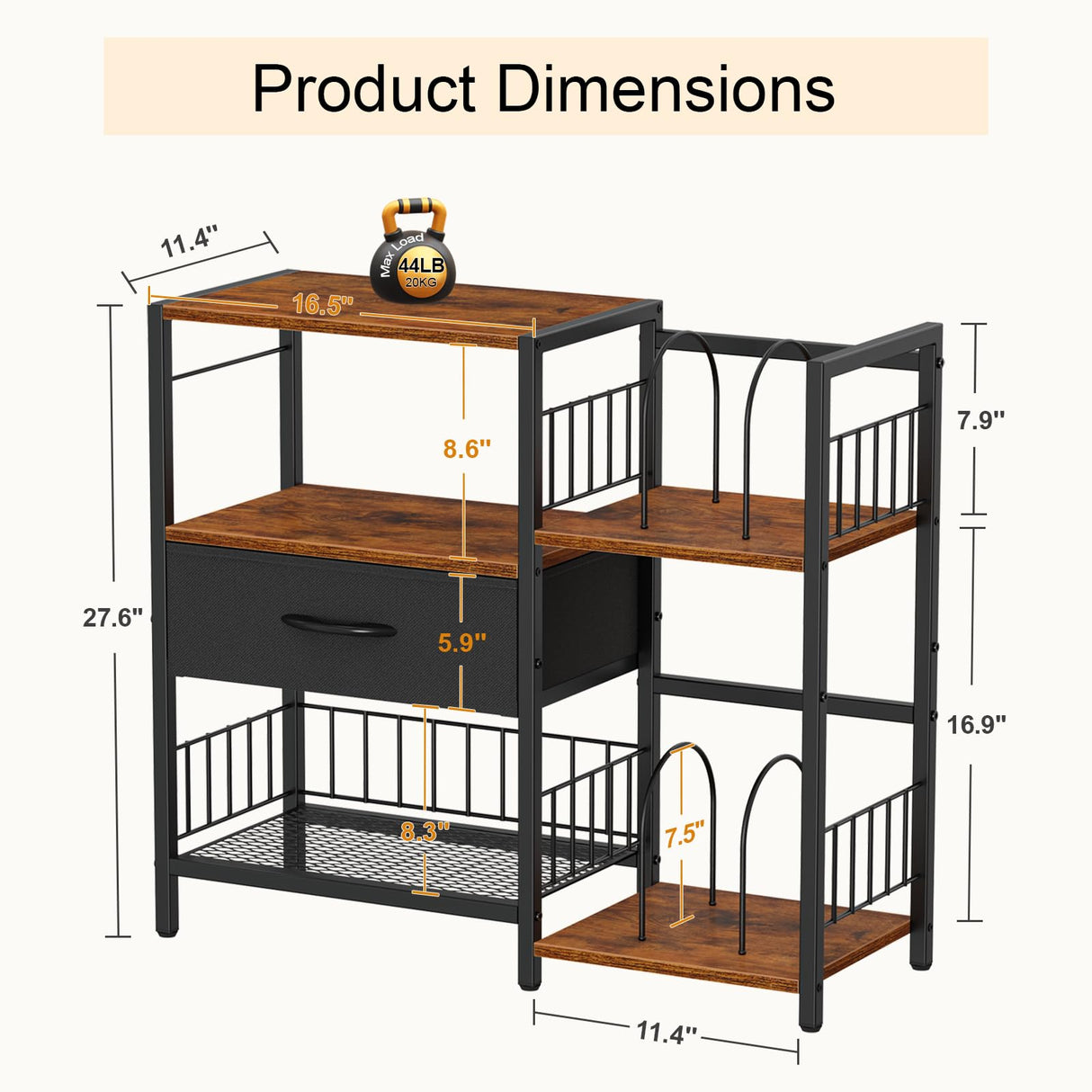 Snughome AV Media Stand, Record Player Stand with Vinyl Storage Holds up to 280+ Albums, Audio Video Rack Album Storage Shelves for Vinyl, Turntable Stand Record Holder Media Console Stereo Cabinet Snughome
