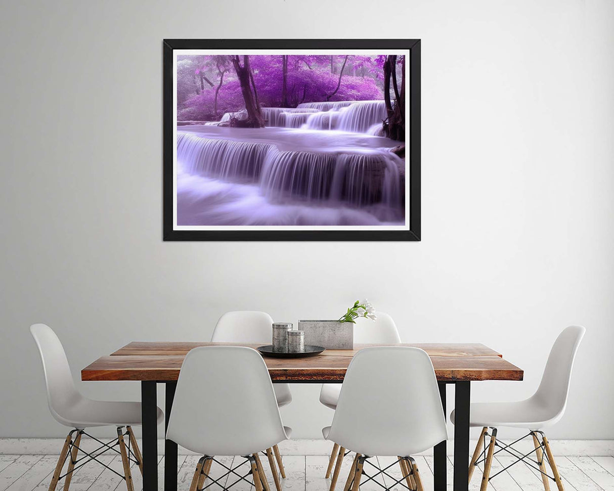 Diymood DIY 5D Diamond Painting Kits for Adults Purple Woods Waterfall - Diamond Art Kits for Adults | Full Drill Round | Crystal Mosaic Picture | Beginner | Home Wall Decor | 40x50cm (16x20inch) Diymood