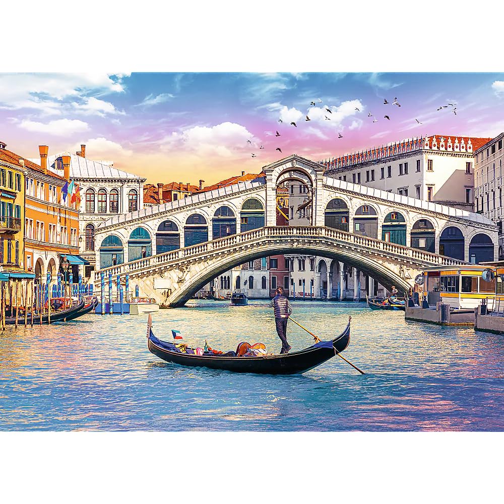 Trefl Rialto Bridge, Venice 500 Piece Jigsaw Puzzle Red 19"x13" Print, DIY Puzzle, Creative Fun, Classic Puzzle for Adults and Children from 10 Years Old Trefl