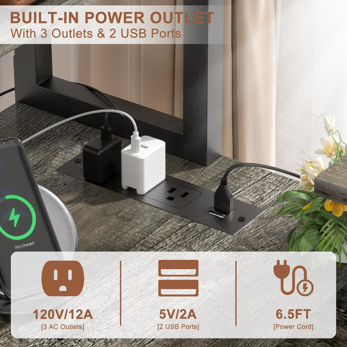 Homieasy 47 Inch L Shaped Computer Desk with Bookshelf & LED Light, Reversible Corner Gaming Station in Black Oak Homieasy