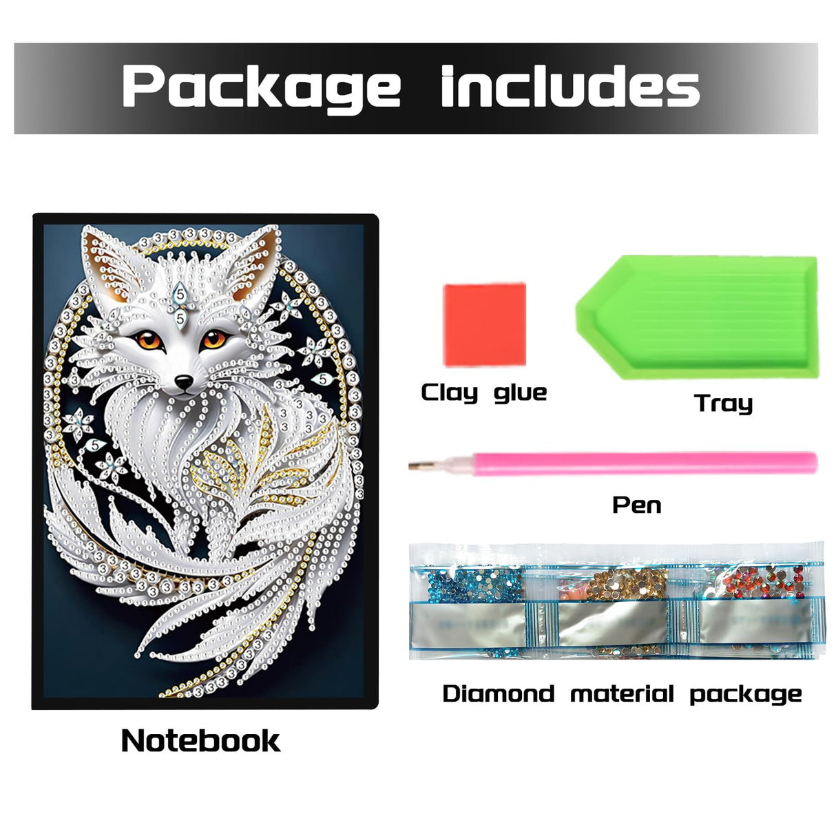 DCIDBEI Diamond Painting Notebooks A5 Blank Painting by Numbers Adults Diary Diamond Art Notebooks Craft Set Diamond Painting Beginners Gifts Journal Book Sketchbook Fox Dream Catcher Journal DCIDBEI