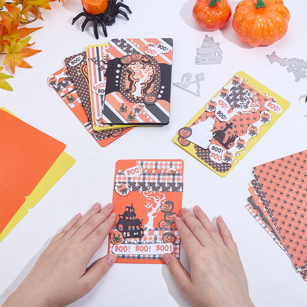 FREEBLOSS 15 Set DIY Card Making Kit for Adults Halloween Card Making Kits Handmade Greeting Card Kit for Birthday Wedding Congratulation Halloween Party Favors Scrapbooking Supplies FREEBLOSS