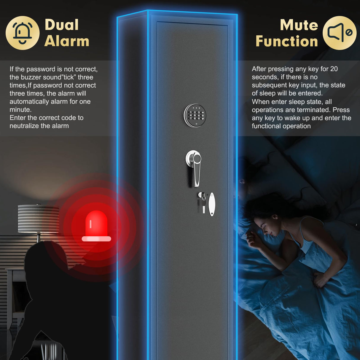 INTERGREAT 4-6 Gun Safes,Gun Safe for Rifles and Pistols,Shotgun Rifle Safe,Gun Safes for Rifle and Shotguns,with Digital Keypad/Removable Shelf for Rifles Safes INTERGREAT