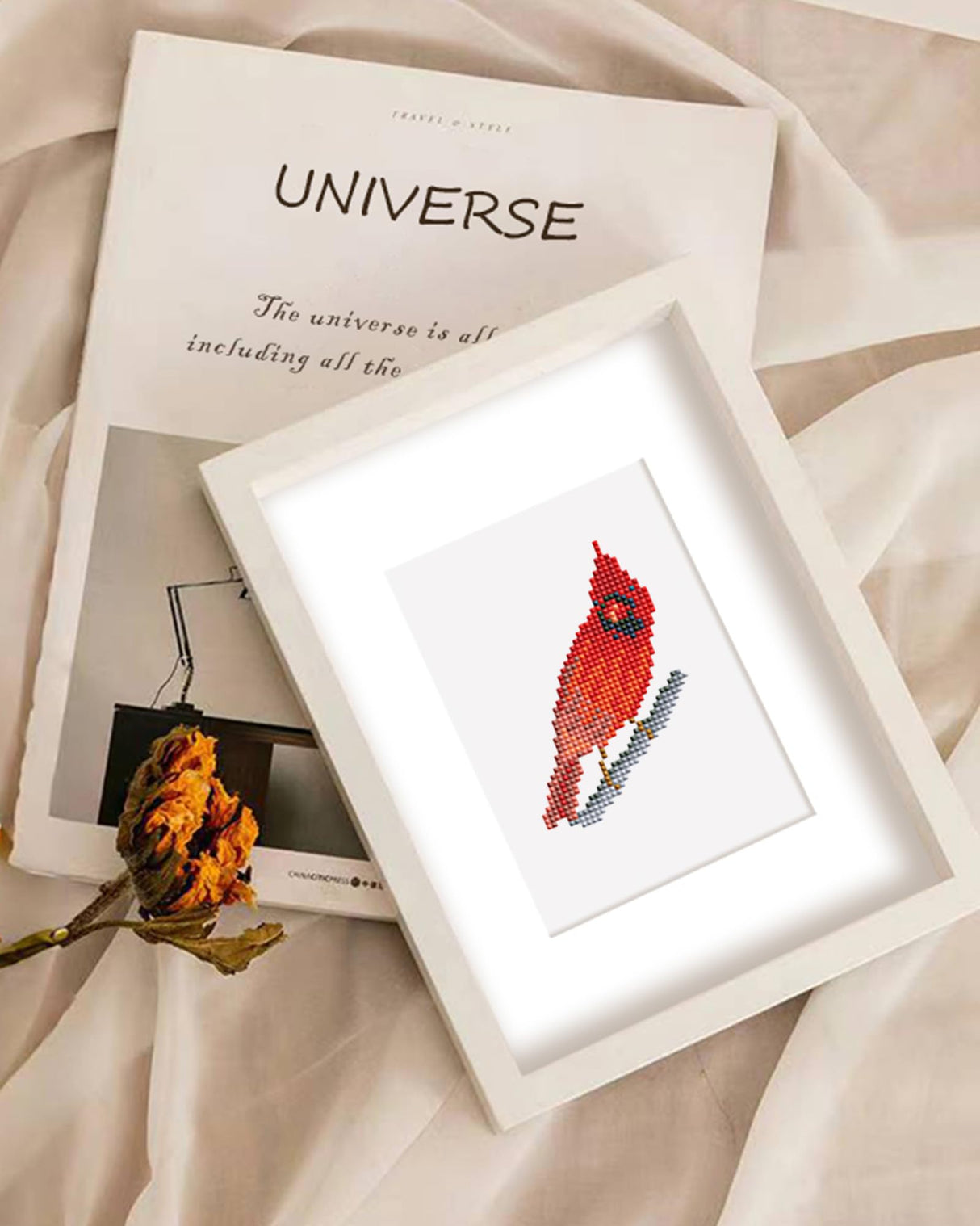 PeakLuv Small Diamond Painting Kits Birds, 12 Pcs Birds Mini Diamond Art Kits for Adults, 5D DIY Square Drill Diamond Dots, Quickly Finishable Cardinal Mini Gem Art for Home Wall Desktop Decor, 6X7in PeakLuv