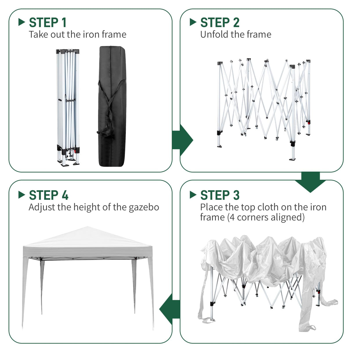 VINGLI 10x10 Pop Up Canopy Tent with Sidewalls, Outdoor Gazebo Canopy Tent, Patio Event Tents Outdoor Commercial Canopy for Parties (White) VINGLI