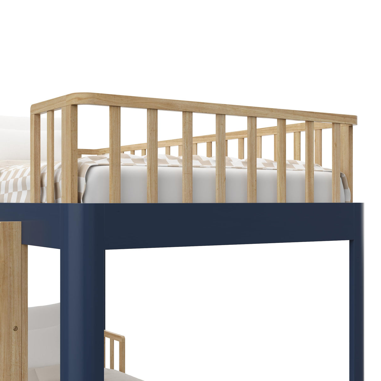 Storkcraft Next Santos Twin-Over-Twin 5-in-1 Convertible Bunk Bed (Midnight Blue with Natural) – GREENGUARD Gold Certified, Converts to Loft Bed and Twin Beds, Modern Style for Kids Room Storkcraft