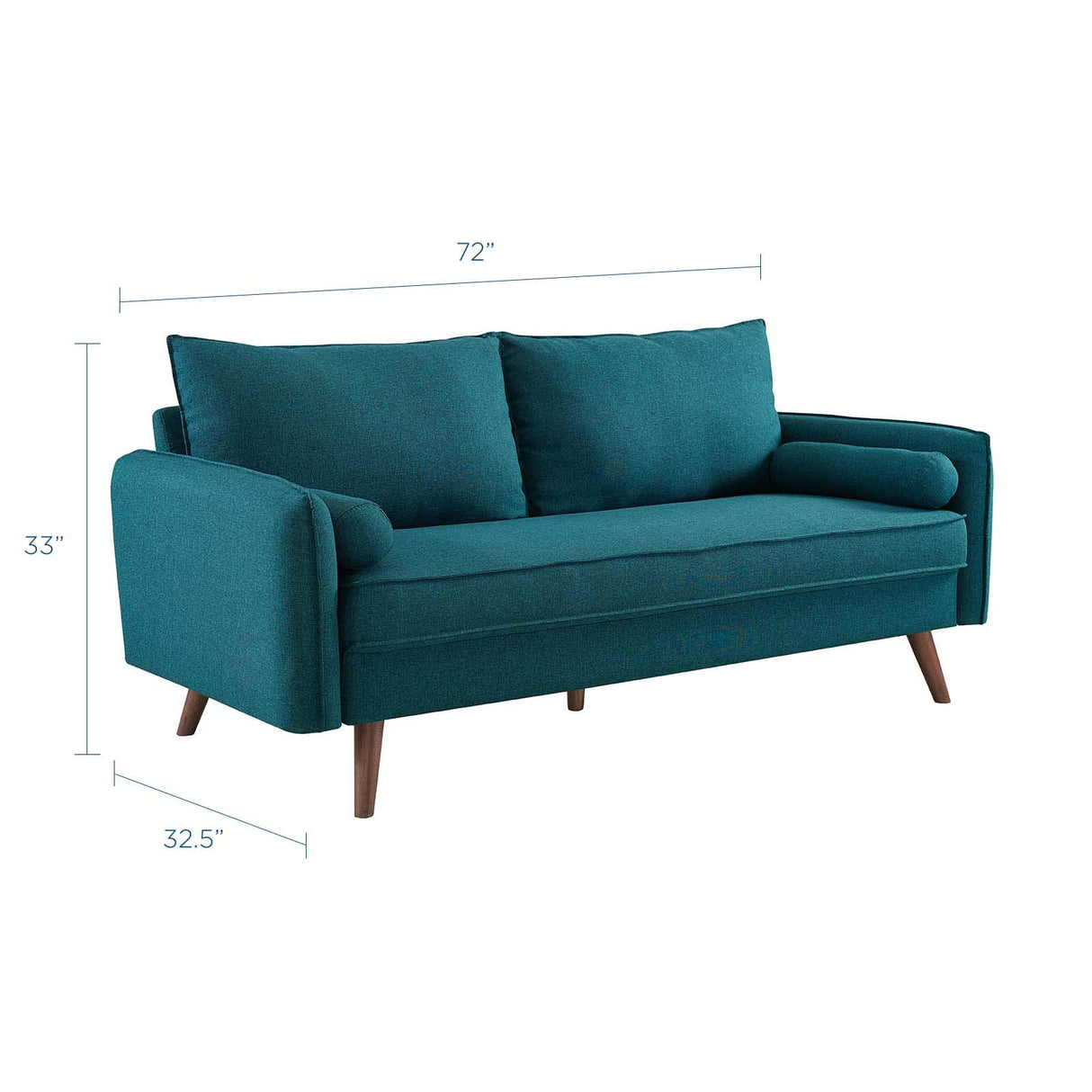 Modway Revive Contemporary Modern Fabric Upholstered Sofa In Teal Modway