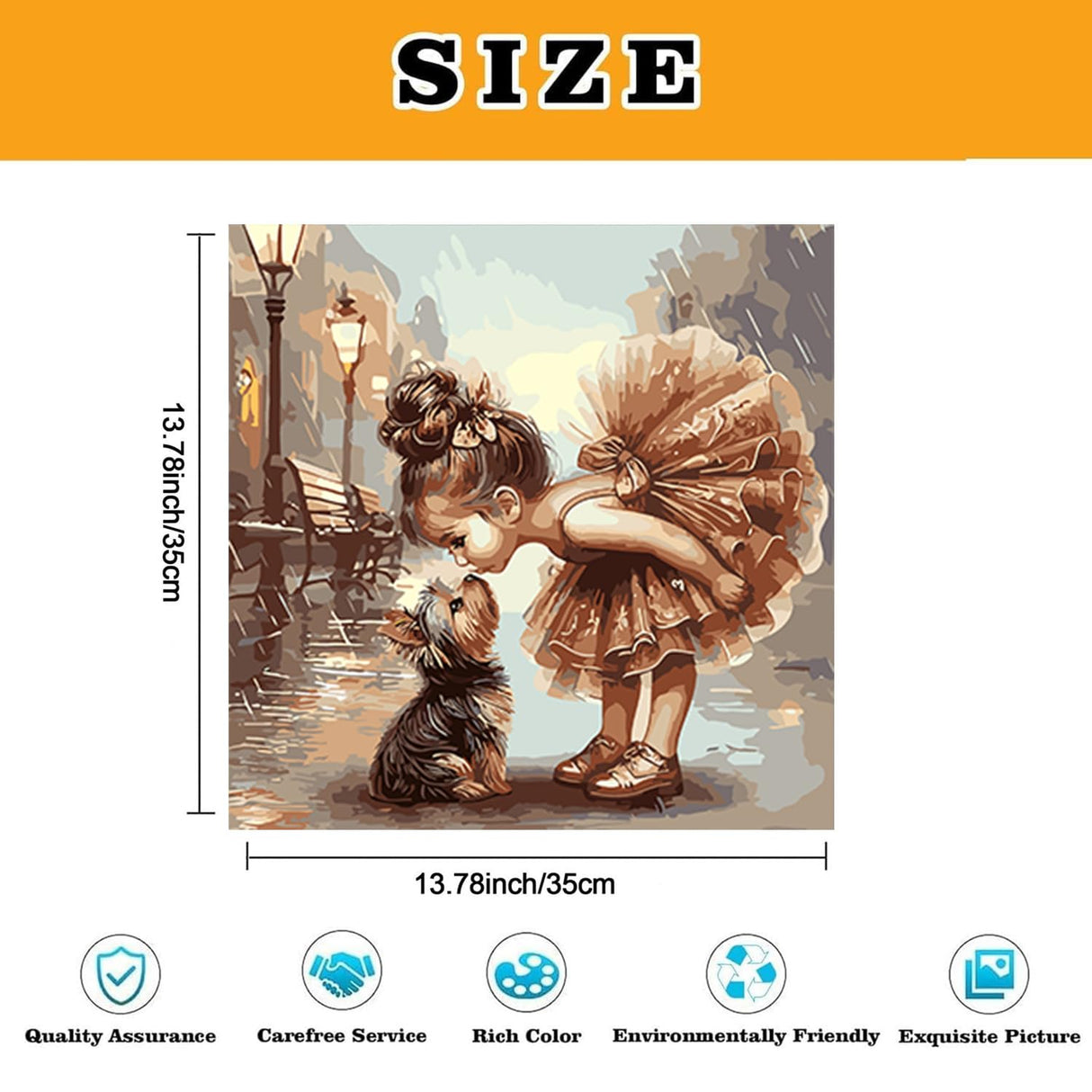 Paint by Numbers for Adults and Kids Beginner, 2 Pack Animal Dog Painting by Number Kits On Canvas, Number Artist Paint by Number Kit DIY Oil Painting Acrylic Paints, Home Wall Decor 13.8x13.8 inch Fairyland JinWenn