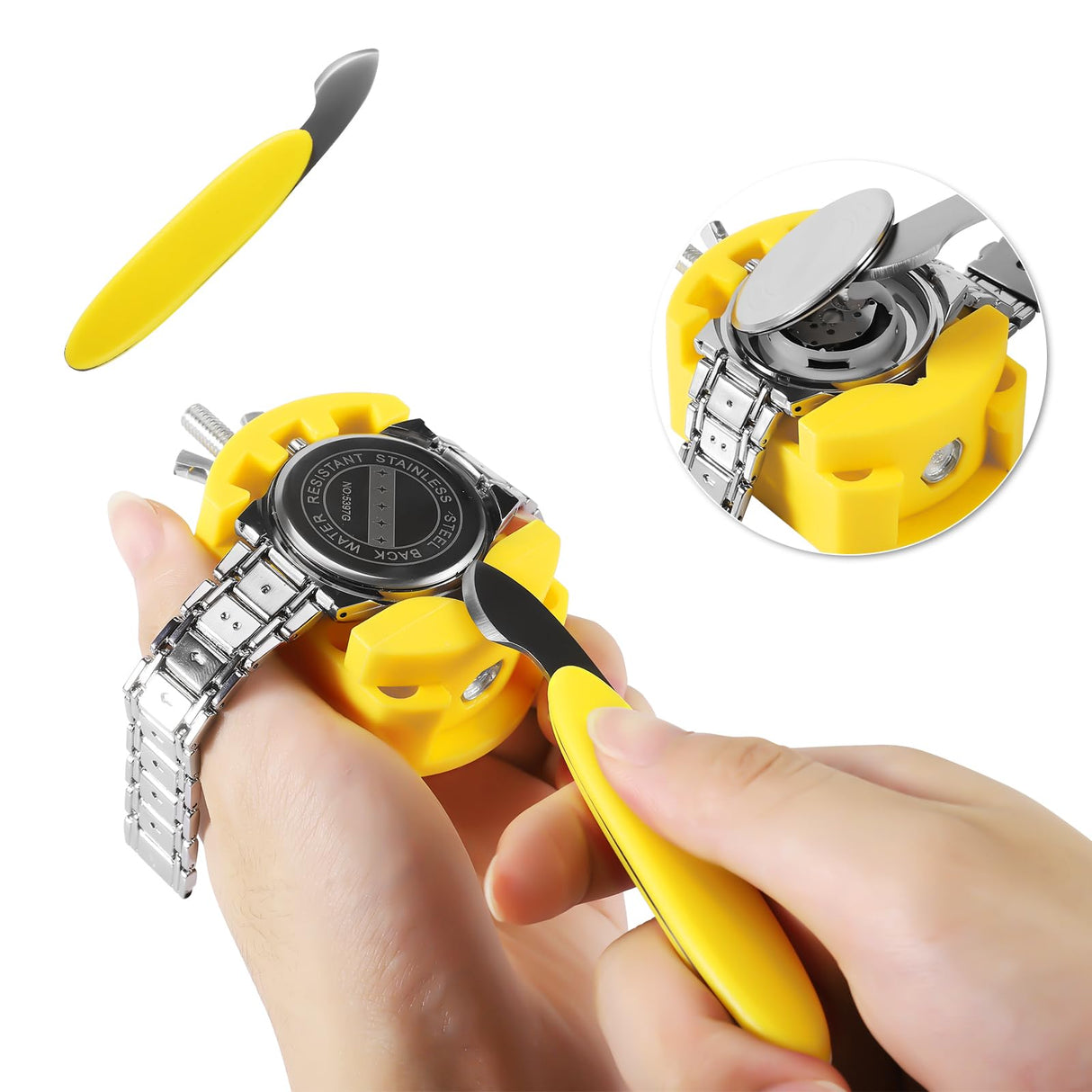 Botober 4 PCS Professional Watch Back Removal Tool,Pry Watch Back Case Opener,Watch Battery Replacement Set, Watch Repair Kits Botober