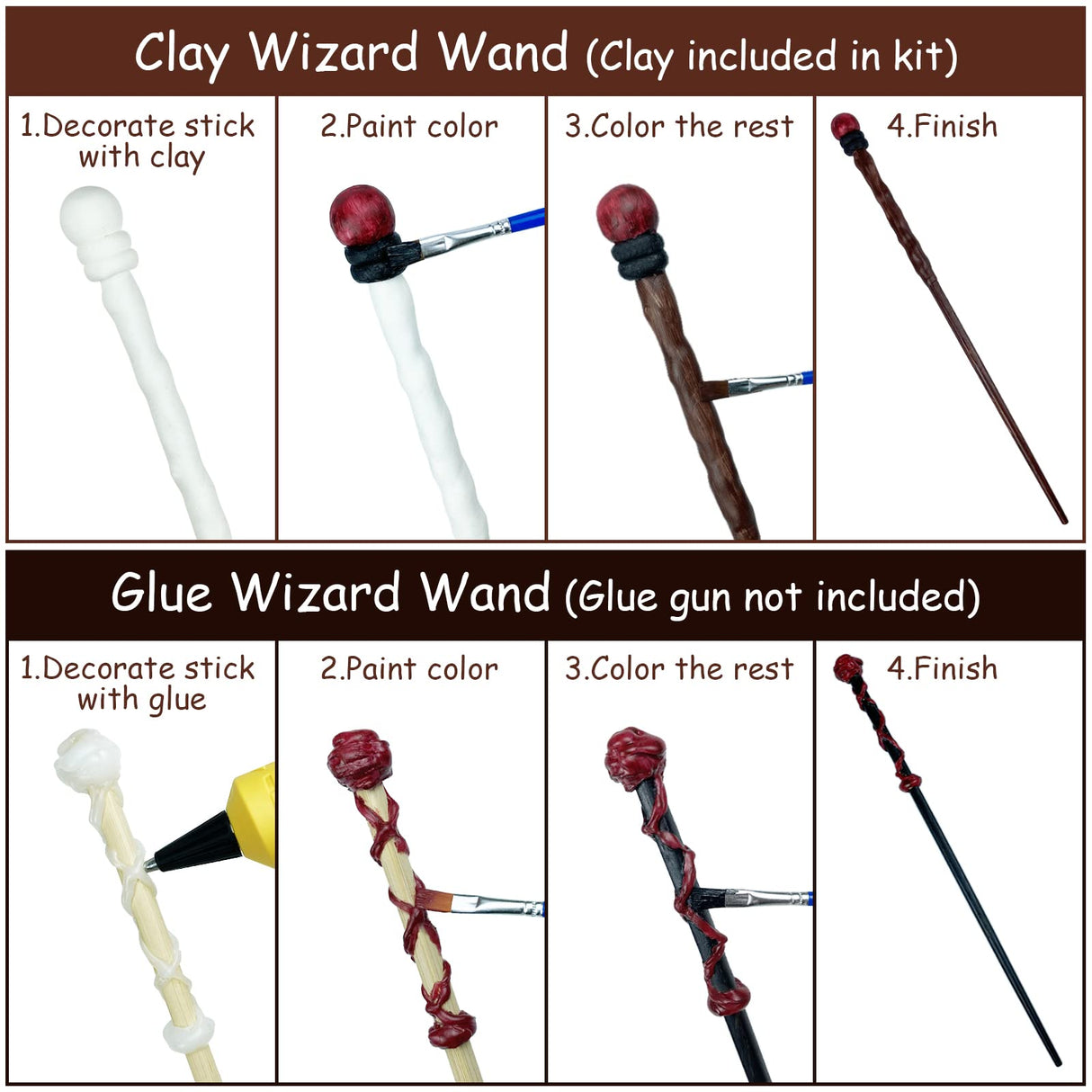 Magic Wizard Wand Making Kit DIY Craft Set for Kids Adult Birthday Party Gift Make Your Own 24 Wands (67-Piece) Maikoi