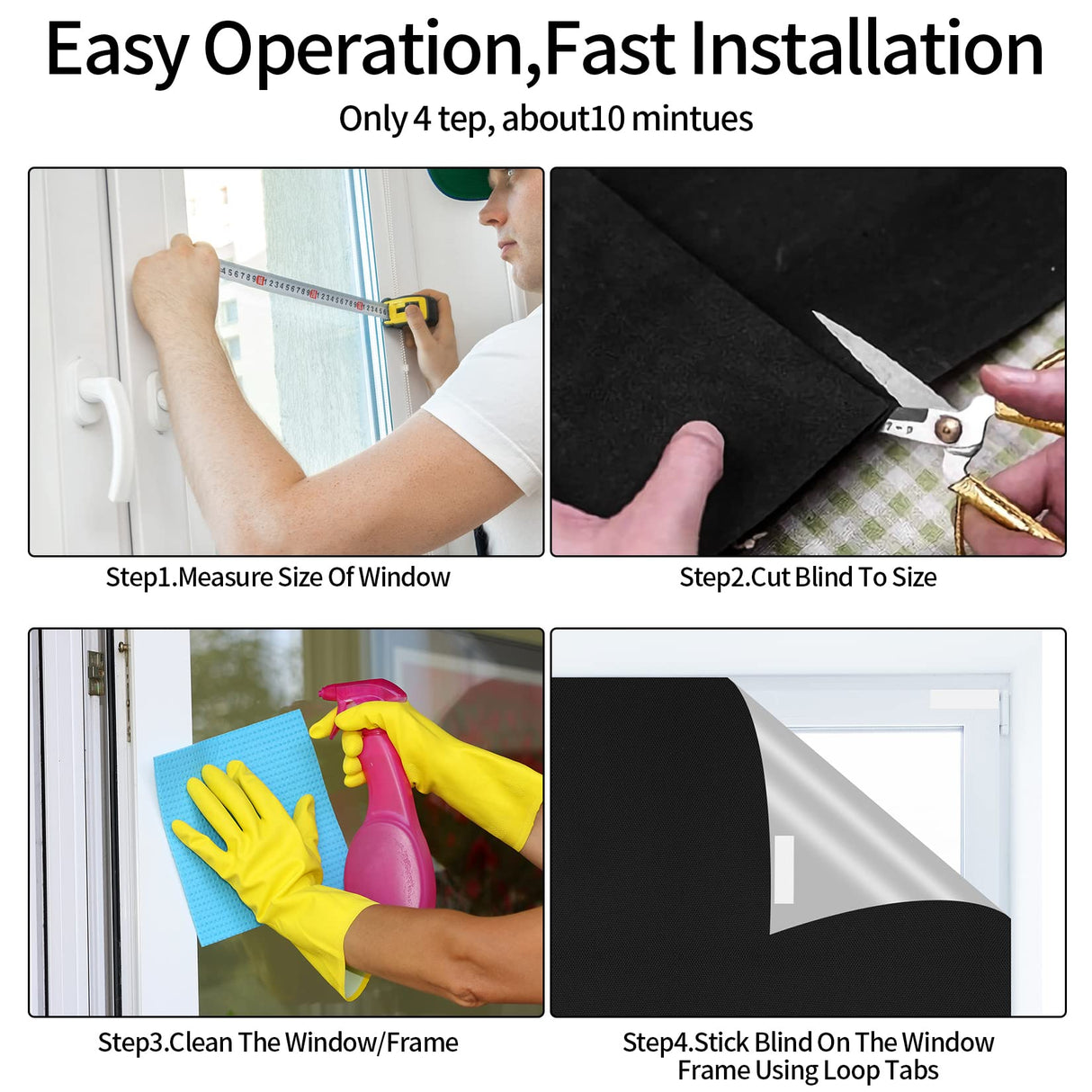 Blackout Blind Curtains, Portable 100% Blackout Shades, 78" x 59" Black Out Blinds for Window, TemporaryWindow Cover with Hook and Loop Tape for Travel Bedroom Nursery Cars RUGLAMZHIP