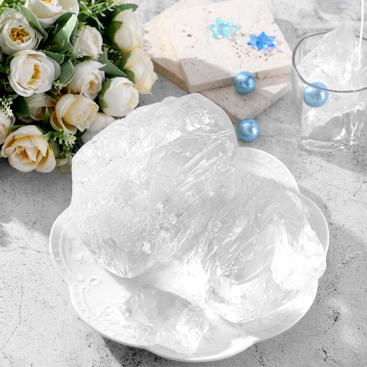 Heigble 3.3 lb High Density Transparent Gel Candle Wax Clear Gel Wax Jelly Candle 100 Pcs Wick and 100 Pcs Wick Stickers for DIY Making Handmade Projects Material Supplies Heigble