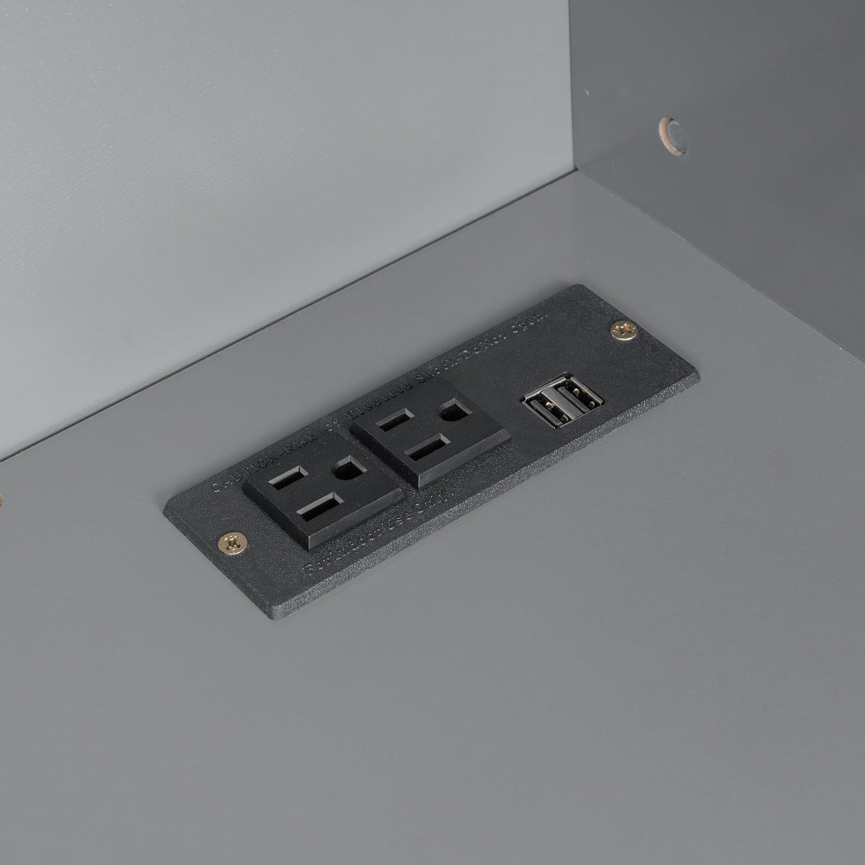 Merax Horizontal Murphy Bed Queen with Wardrobe, Queen Size Wall Murphy Bed with Small Desk, 2 Drawers, Storage Shelves and USB Charging Station, Wardrobe and Drawers Install on Left or Right, Gray Merax