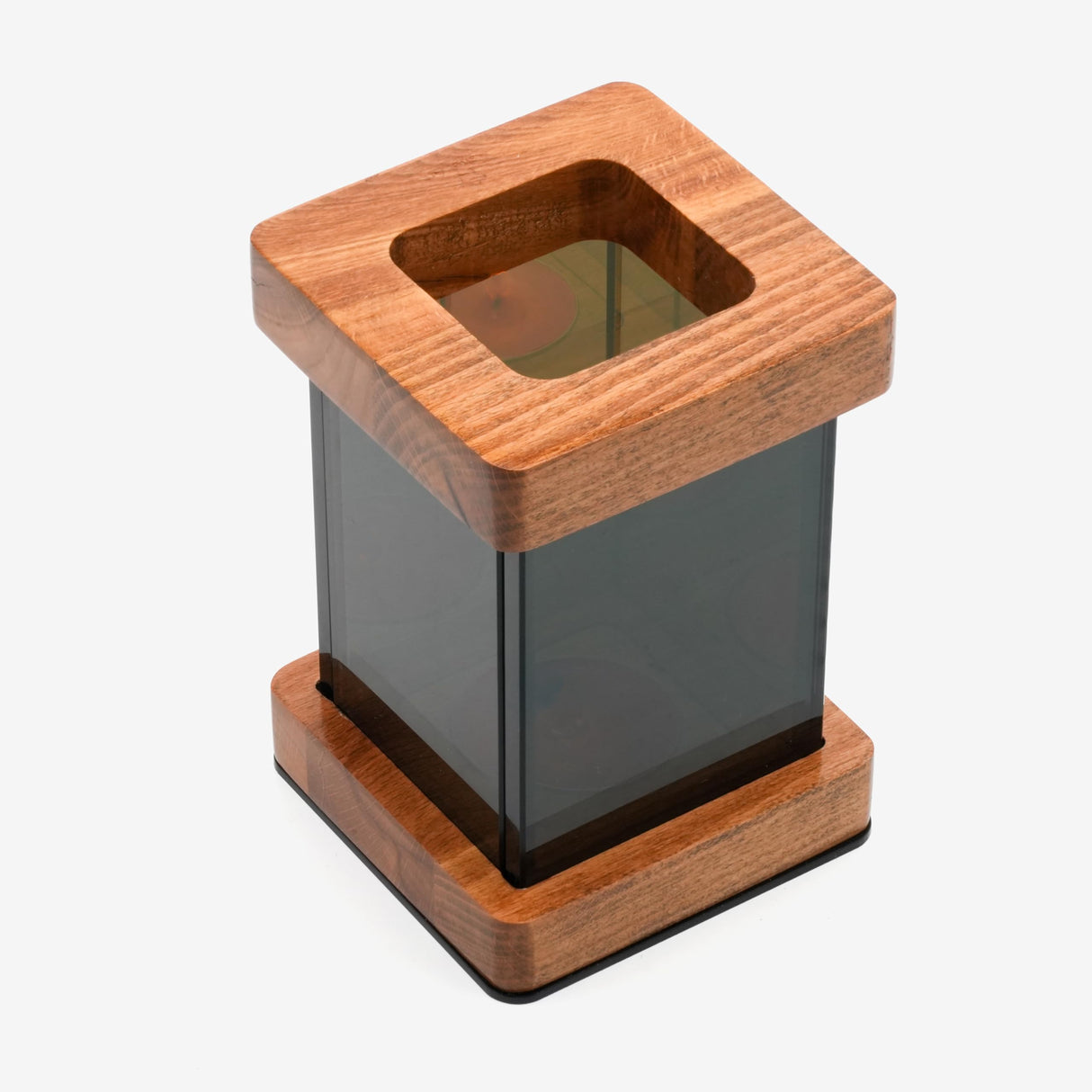 Wooden Infinity Mirror Candle Holder, Glass Tea Light Holder, Square Glass Box Candle Holder, Reflective Mirror Effect, Table, Infinity Cube, Gifts for Wife, Wedding Registry, Christmas, Thanksgiving Ashel Art