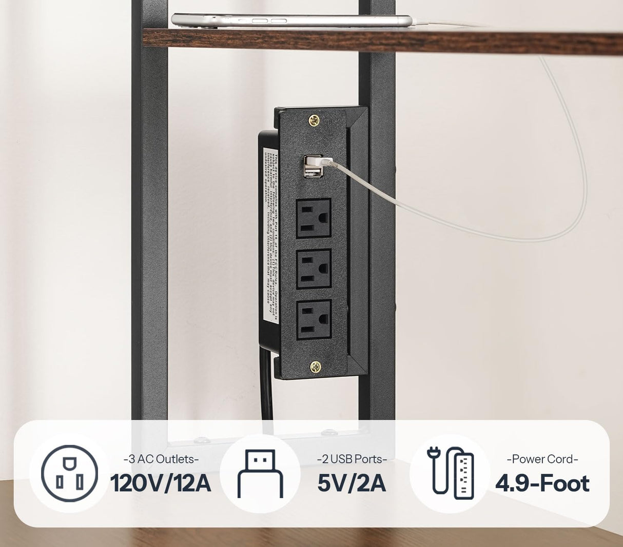 HOOBRO L Shaped Gaming Desk, Reversible Computer Desk with LED Light & Power Outlet, Corner Desk with Storage Shelves & Drawer, for Home Office, Study, Rustic Brown and Black BF18UDDN01 HOOBRO