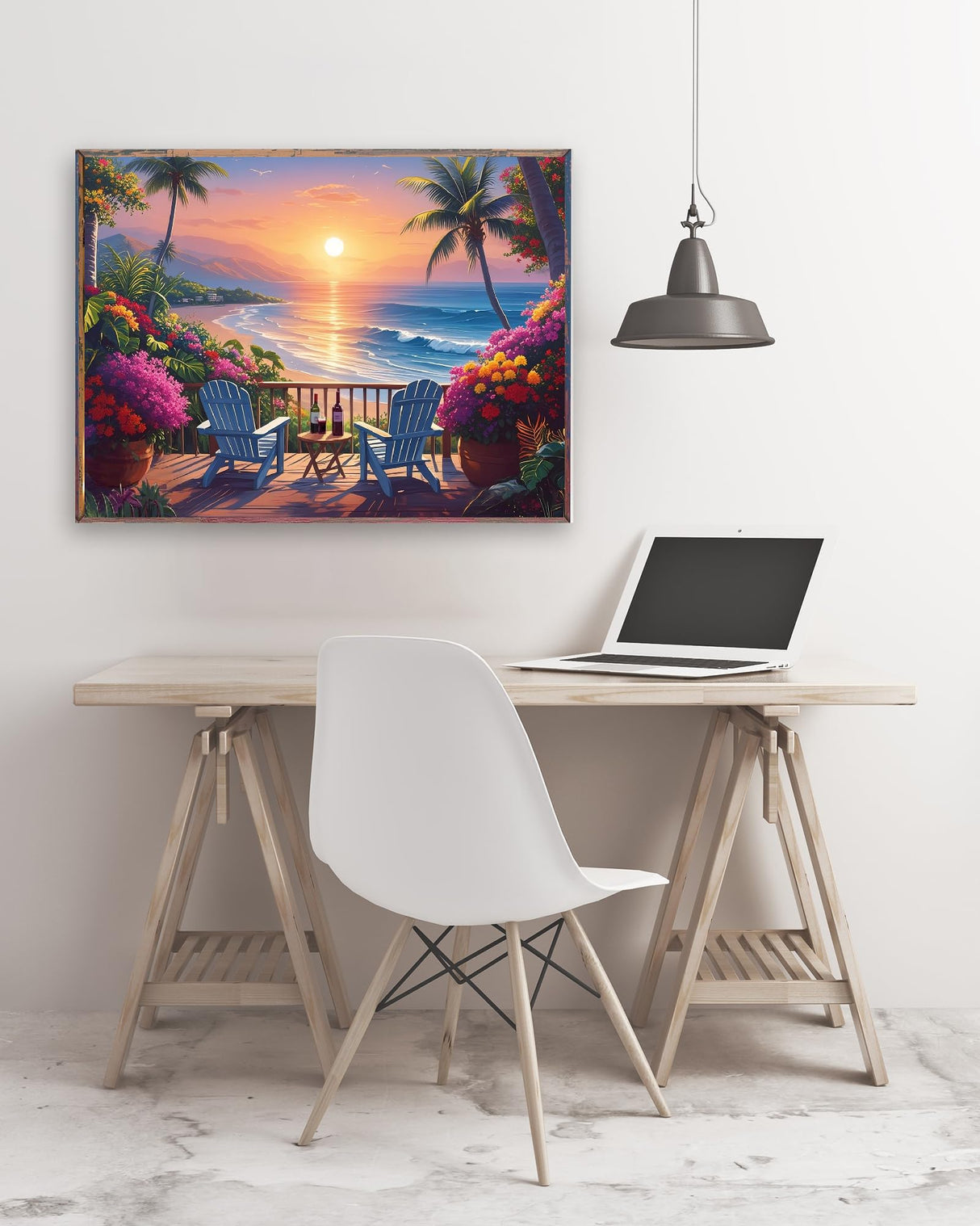 Beach Sunset Diamond Art Kits for Adults, Coconut Tree Diamond Painting Kits for Beginners, DIY 5D Full Drill Crystal Flowers Diamond Dots Gem Art Craft Home Decor 16x12 Inch askkqtx