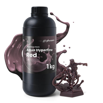 phrozen Aqua Hyperfine Photopolymer Resin for 9K, 12K or Higher Resolution 3D Printers, 405nm LCD UV-Curing 3D Printing with Low Shrinkage & Superior Precision, Smooth Surface Finish (Red, 1KG)