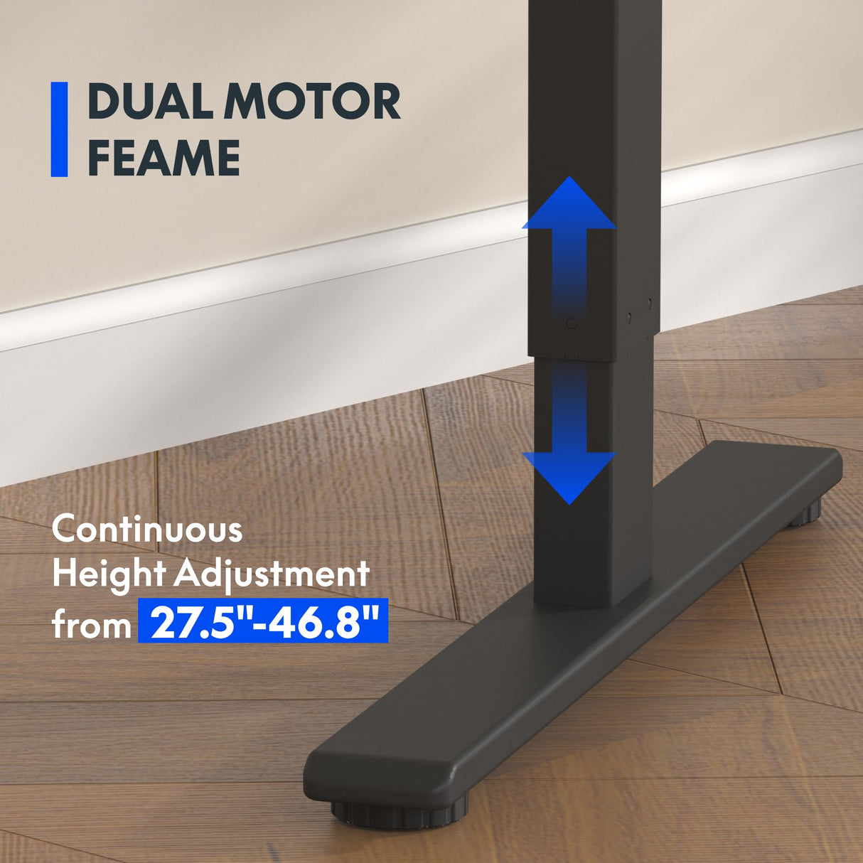 FLEXISPOT 71 x 32 Inch Dual Motor Standing Desk, Computer Desk with Memory Controller, Home Office Desk with Splice Board (Black Frame + 71" Black Desktop, 2 Packages) FLEXISPOT