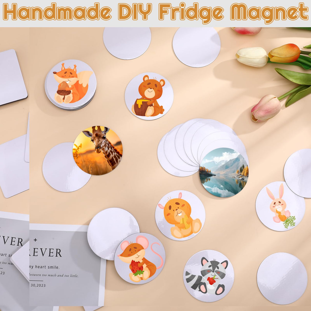 50 Pcs Sublimation Magnets Blank 3x3 Inch Personalized Fridge Refrigerator Magnets Blanks DIY Sublimation Refrigerator Magnet Bulk Round Sublimation Magnets for Kitchen Decorative Fridge Magnets Blank ZhouBoat