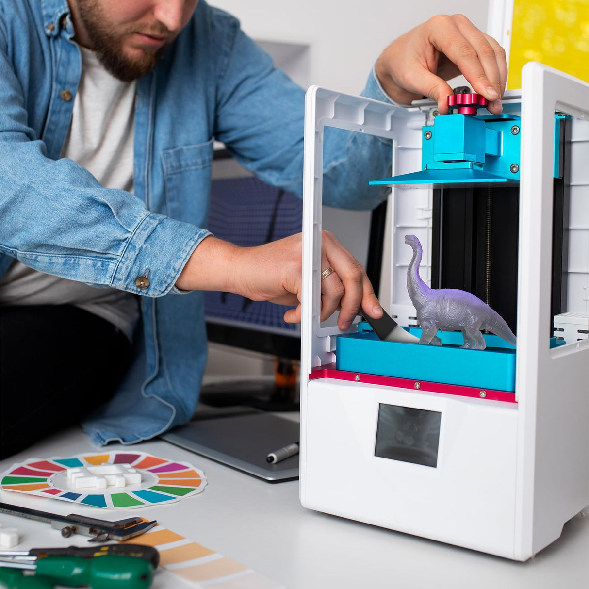 Qianyu Professional 3D Printer Scraper Upgraded Polished Stainless Steel Metal 3D Printer Removal Spatula with Comfortable Grip Specially Designed 3D Printer Accessories for Model Stripping Safety Qianyu