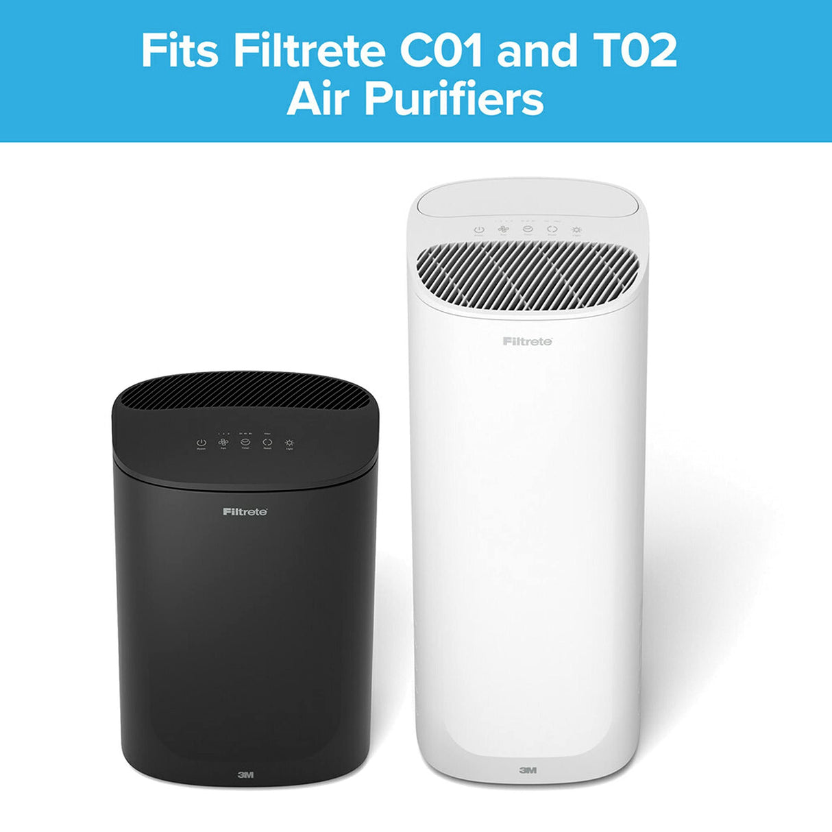 Filtrete F1 Room Air Purifier Filter, True HEPA Premium Allergen, Bacteria, & Virus, 12 in. x 6.75 in., 2-Pack, Works with Devices: FAP-C01BA-G1, FAP-T02WA-G1 and FAP-ST02N Filtrete