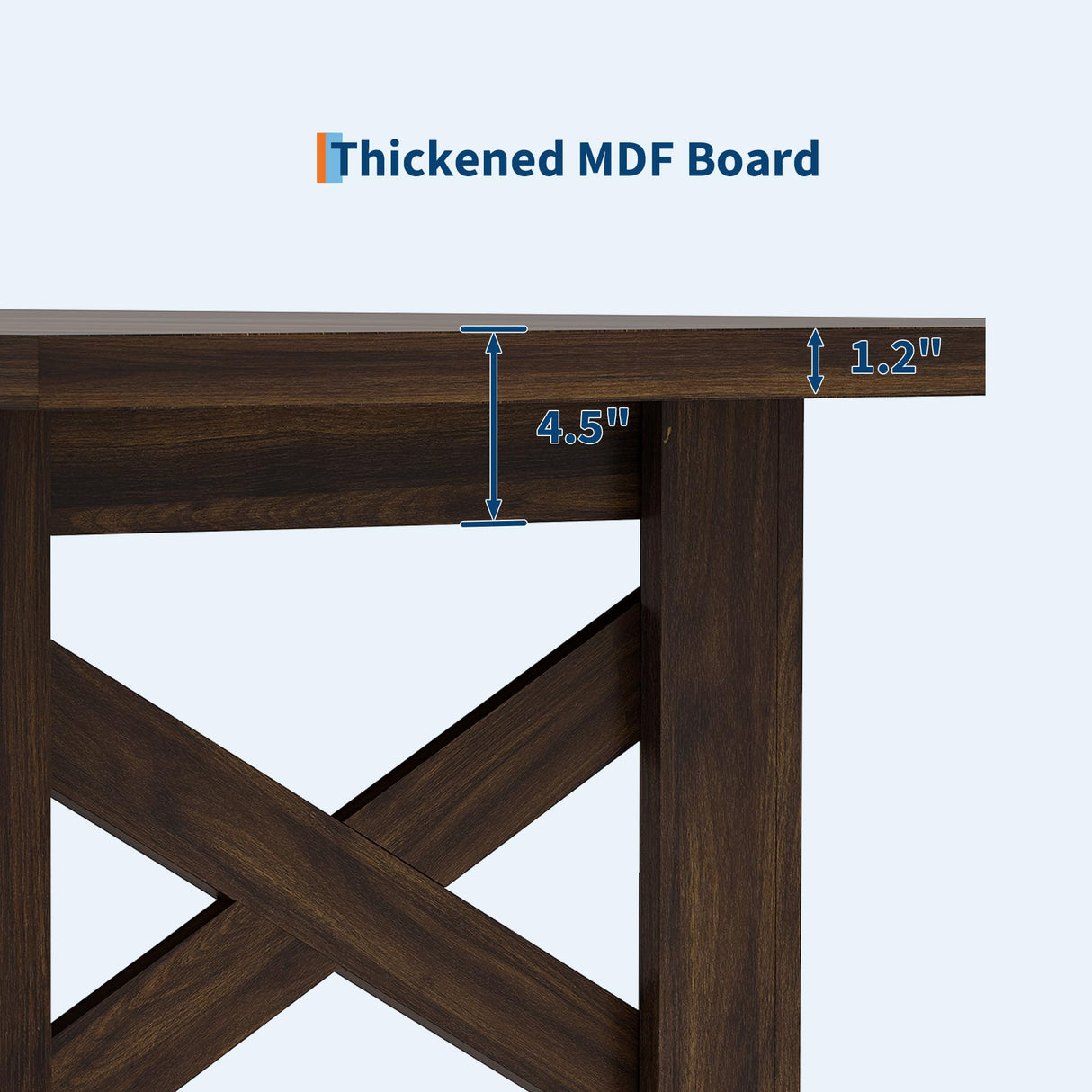 Garvee Wood Farmhouse Dining Table for 6-8, Heavy Duty Large Kitchen Table, 70.87" Long Rectangular Dining Room Tables with Strong Legs, Thickness Tabletop, for Big Family, Dinette, Rustic Gray Garvee