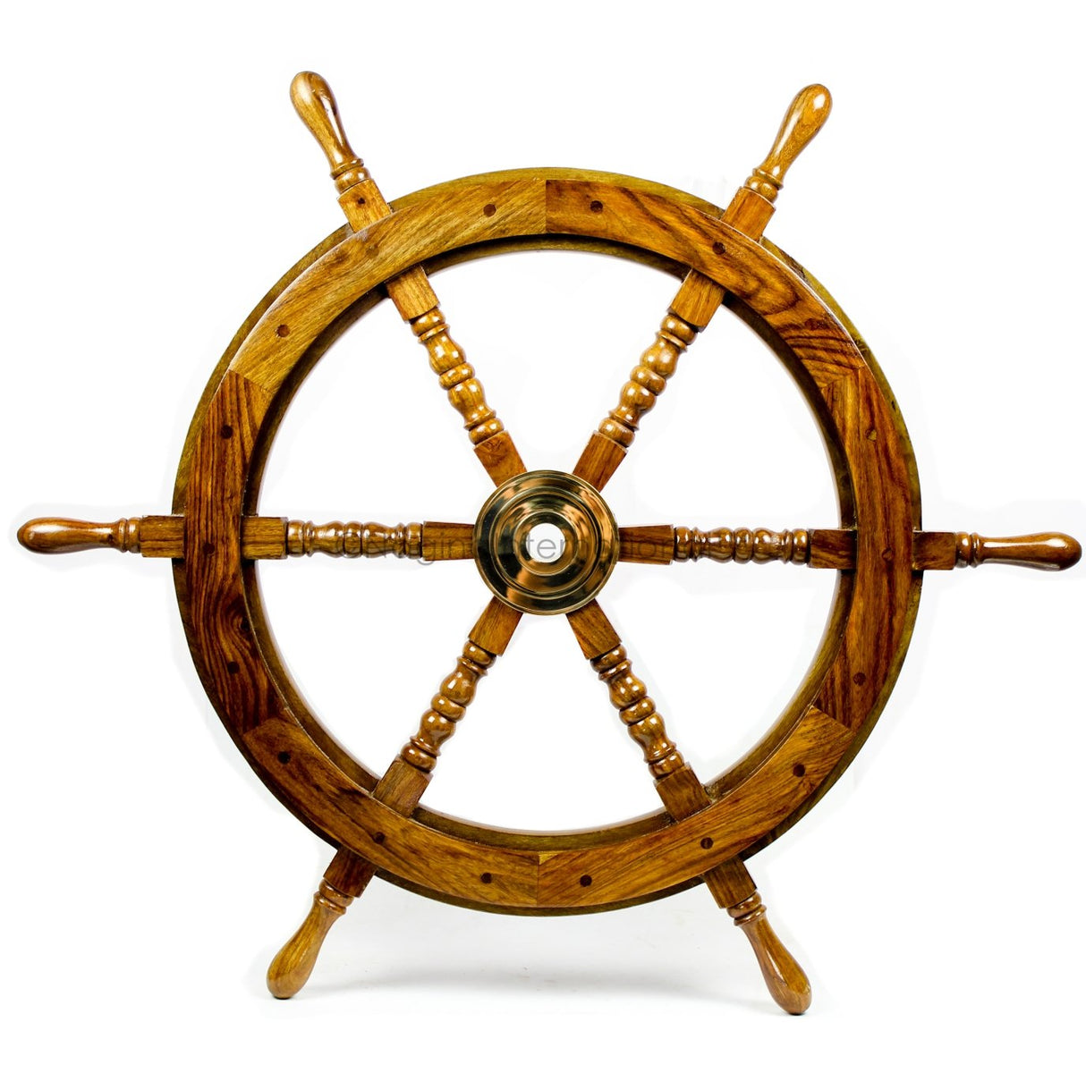Nagina International Natural Wood Premium Pirate's Boat Ship Wheel (16 Inches) Nagina International