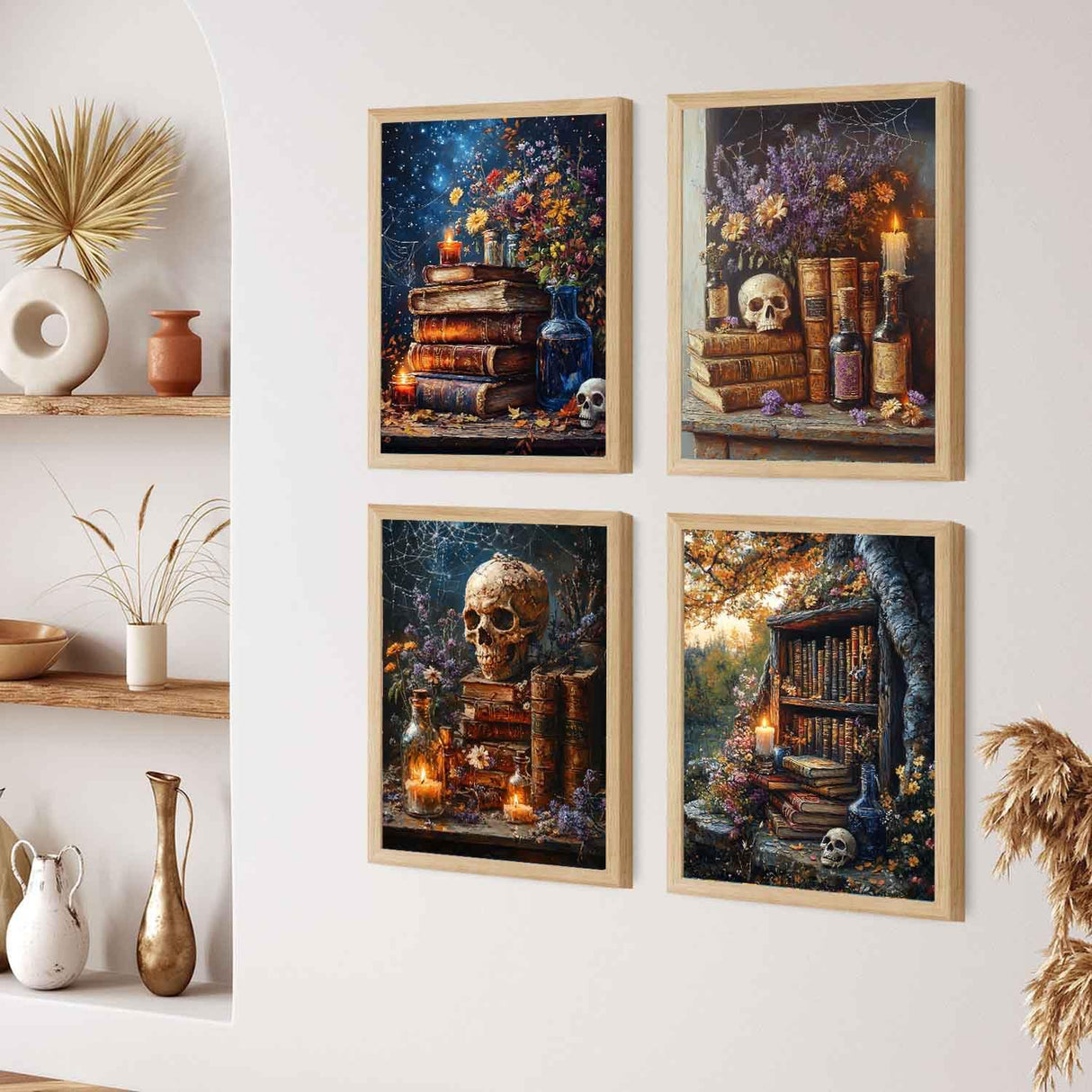 ZXQL 4 Pack Paint by Numbers Kit for Adults, Flowers and Skull DIY Adult Paint by Number Kits Pack Beginners Easy Acrylic On Canvas for Painting Home Decor Creative Wall Art 24x30 inches (mm-2) ZXQL