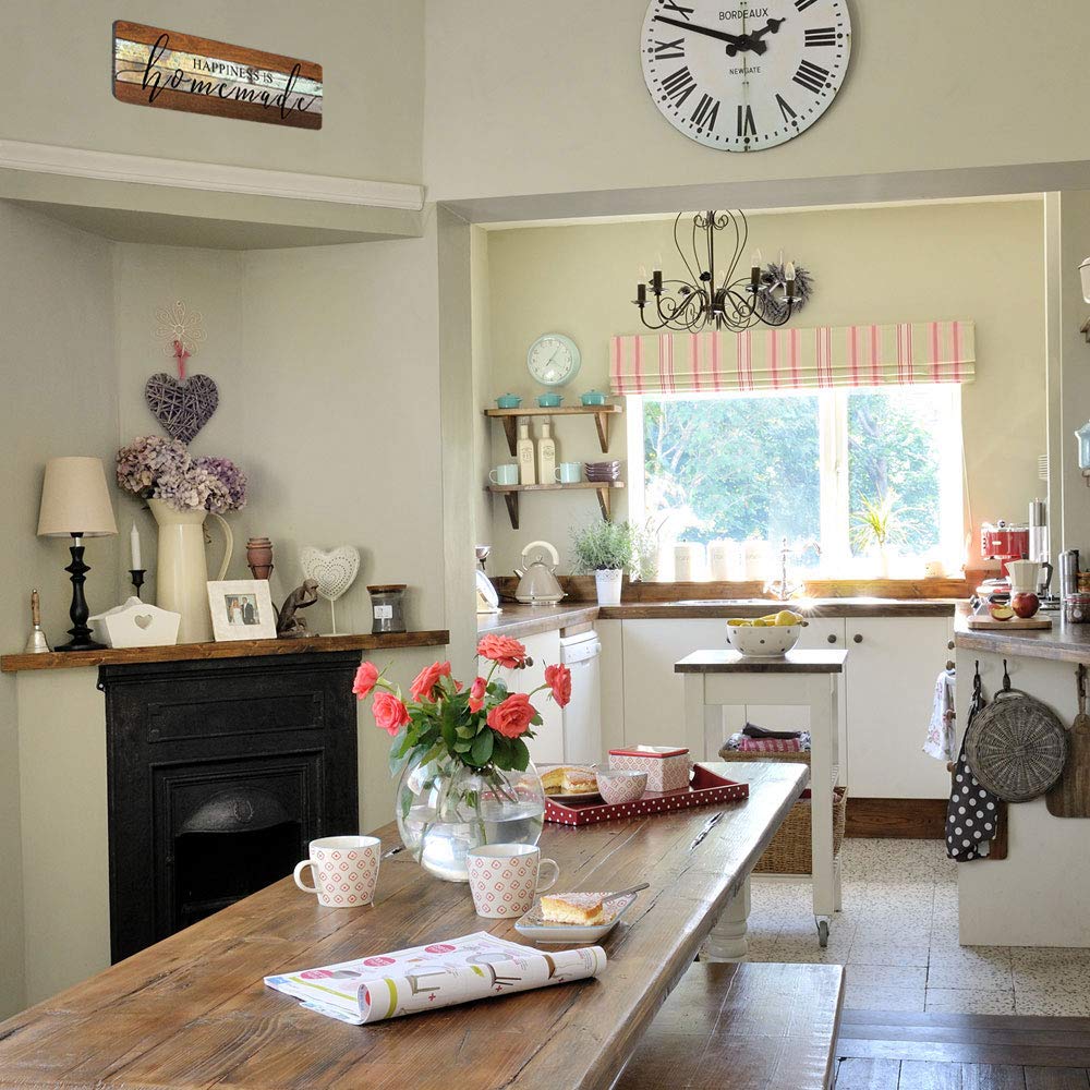 Farmhouse Wood Sign Wall Decor Love Sign Home Decor Wall Art-Happiness is Homemade-Kitchen Signs Wall Decor Size 16"x5" SAC SMARTEN ARTS