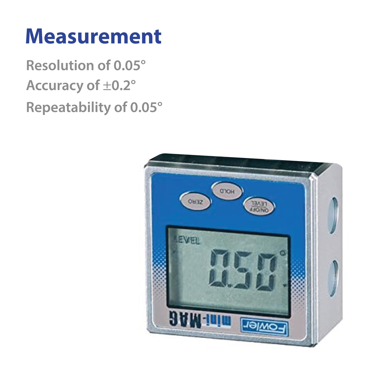 Fowler 54-422-450-1, Mini-Mag The Original Protractor 2.375 x 2.375 x 1.375" Fowler